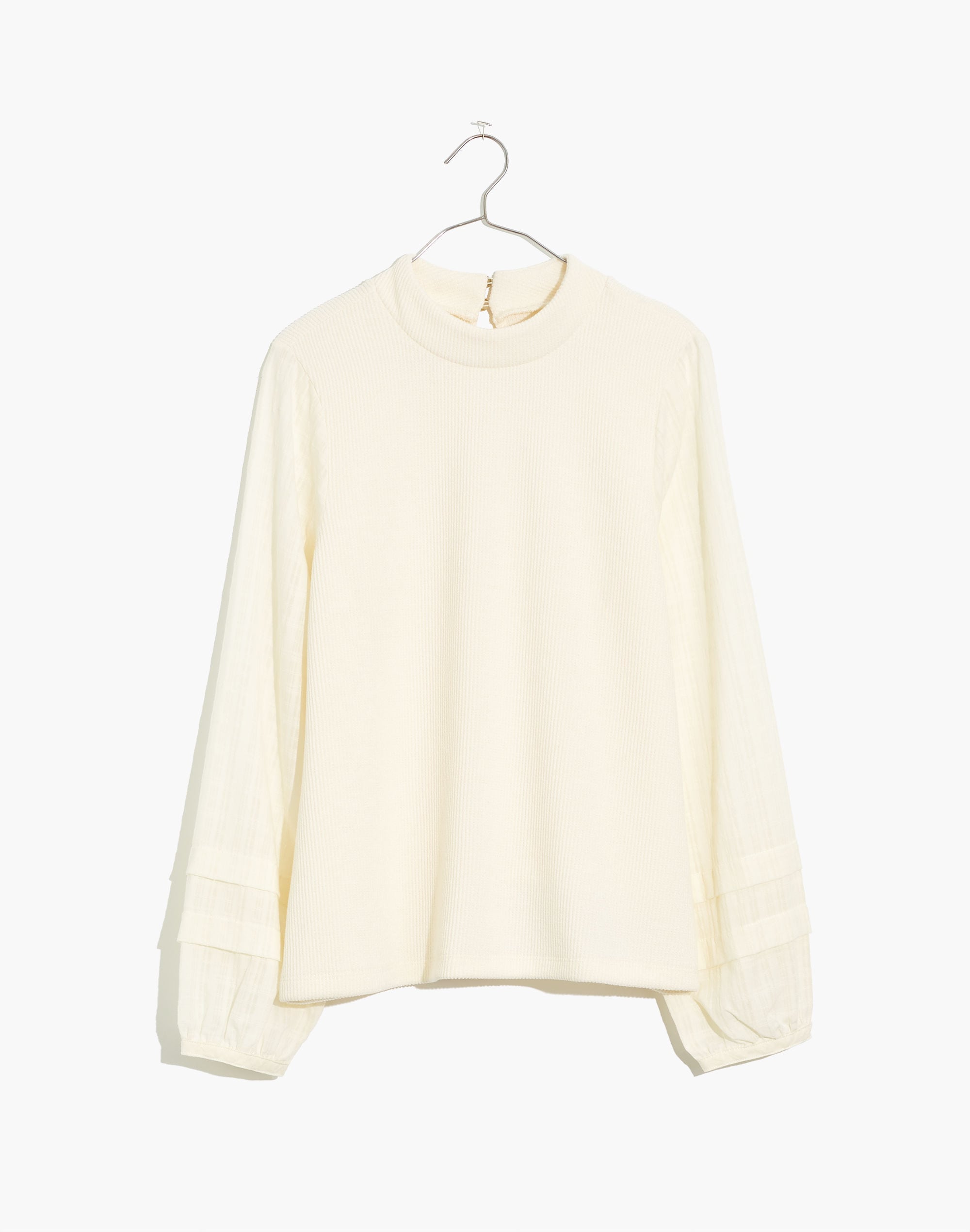 Weavemix Mockneck Bubble-Sleeve Top | Madewell