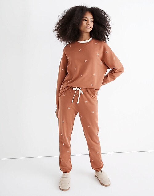 The Great - Cropped Sweatpant Rust Wishweed Embroidery