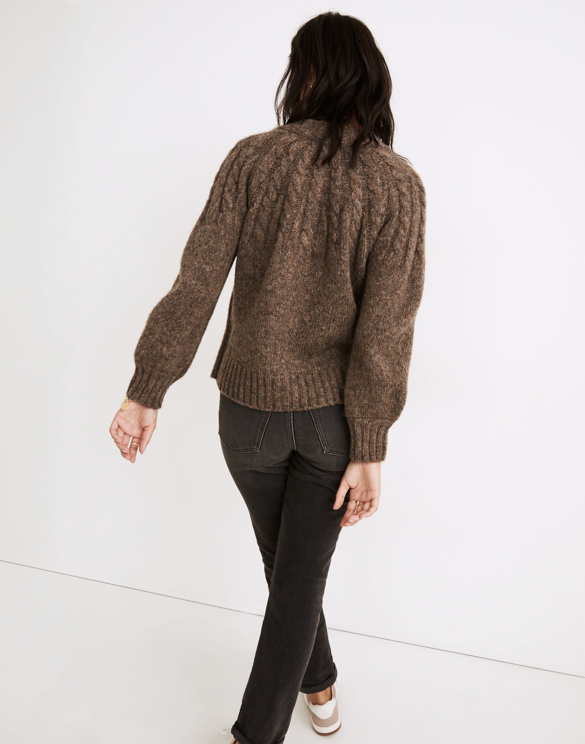 Harwood Cableknit Mockneck Cardigan Sweater | Madewell