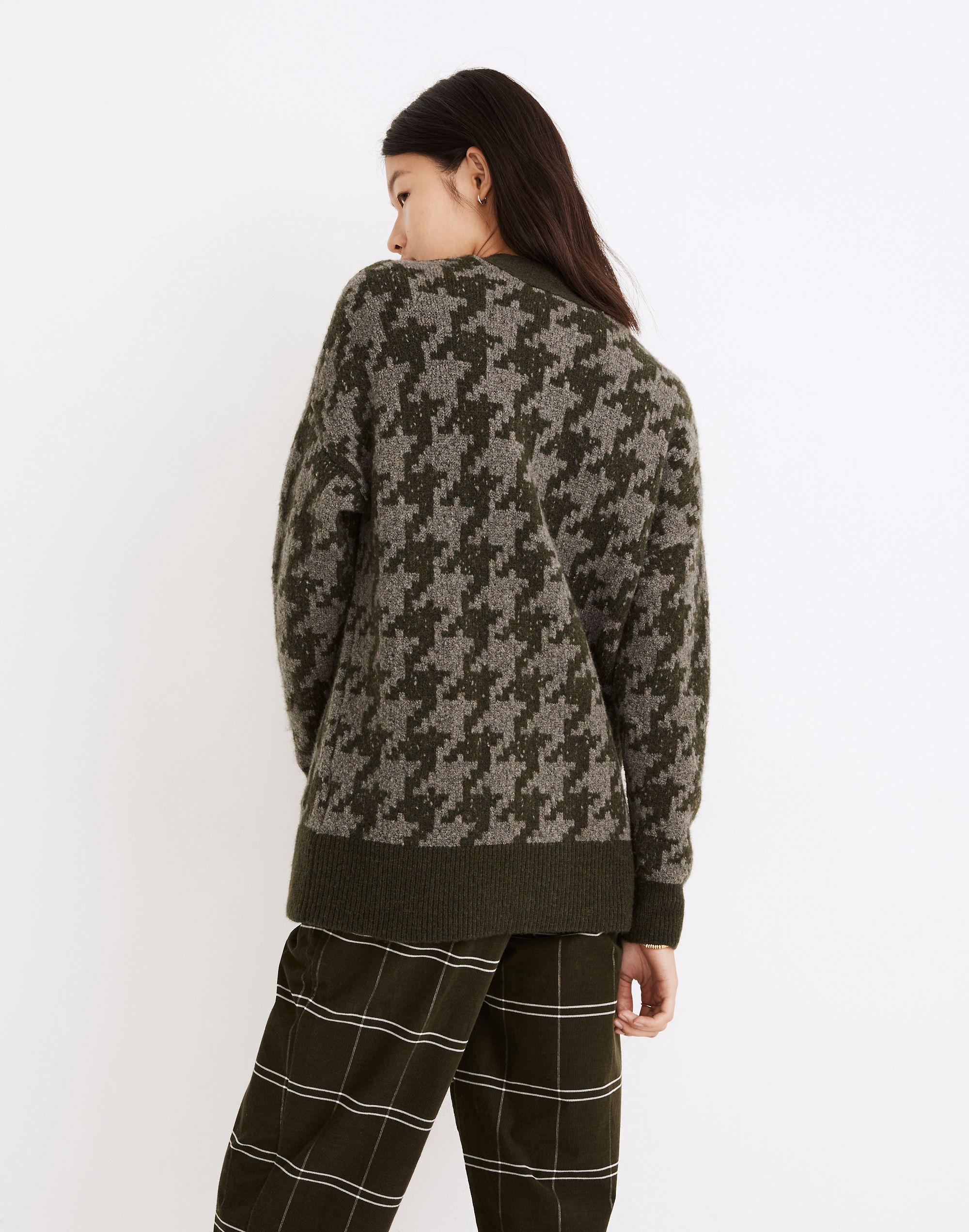 Allston Double-Button Cardigan Sweater Houndstooth | Madewell