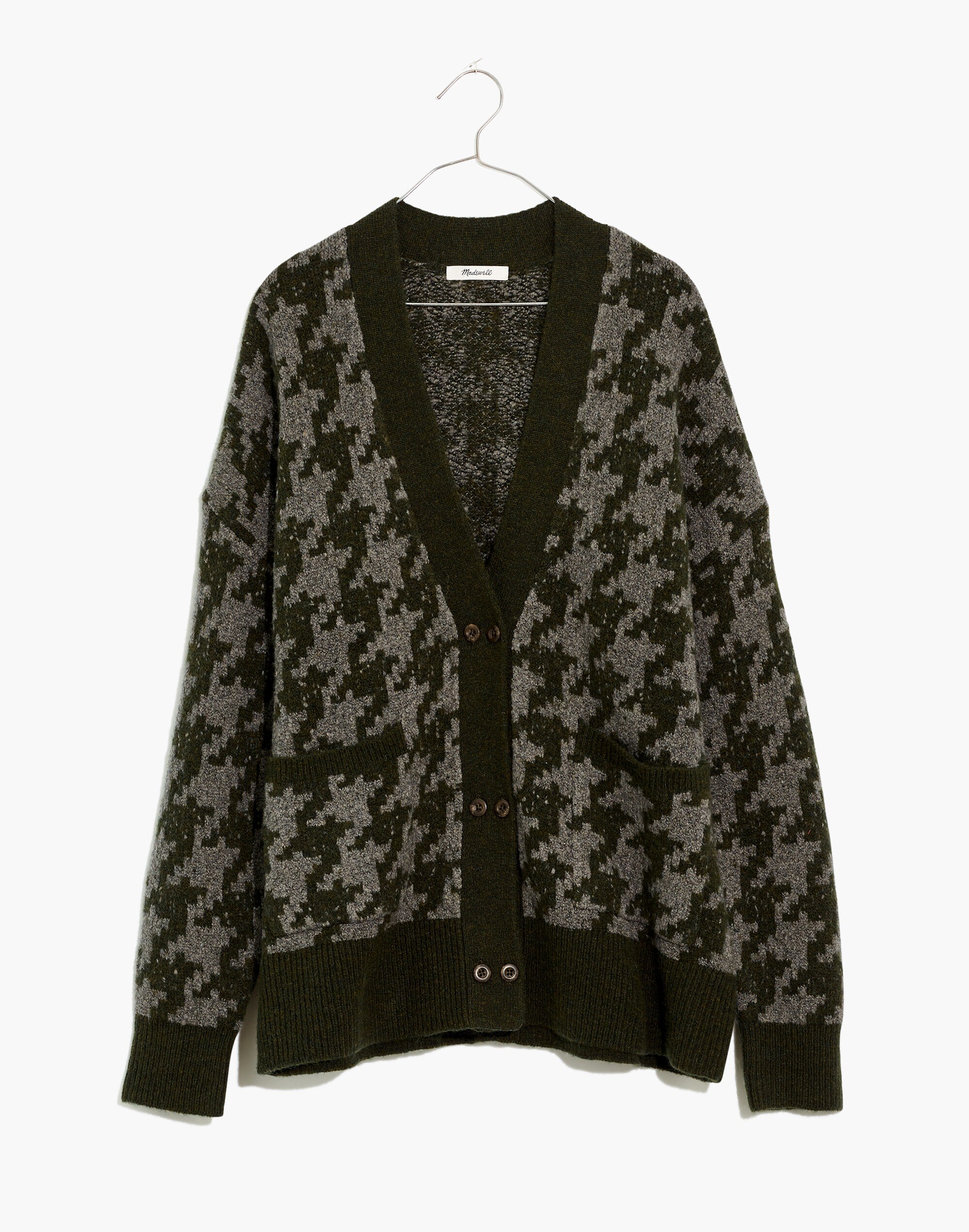 Allston Double-Button Cardigan Sweater Houndstooth | Madewell