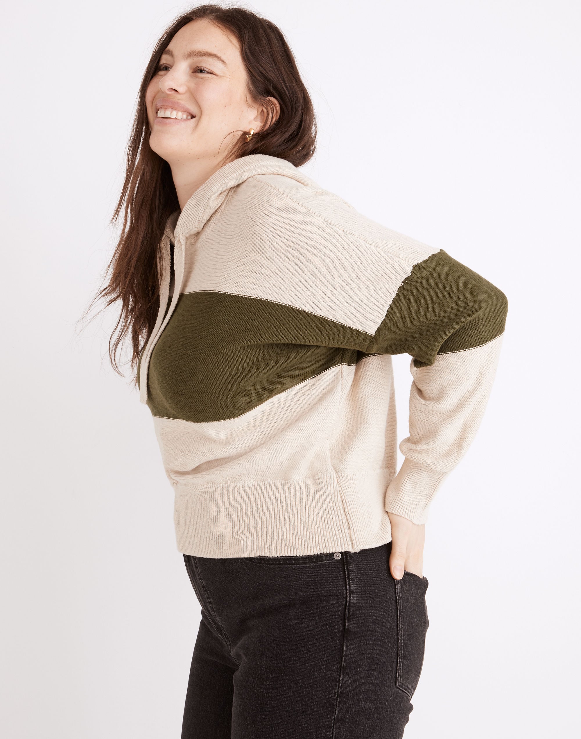 Clairview Hoodie Sweater in Colorblock | Madewell