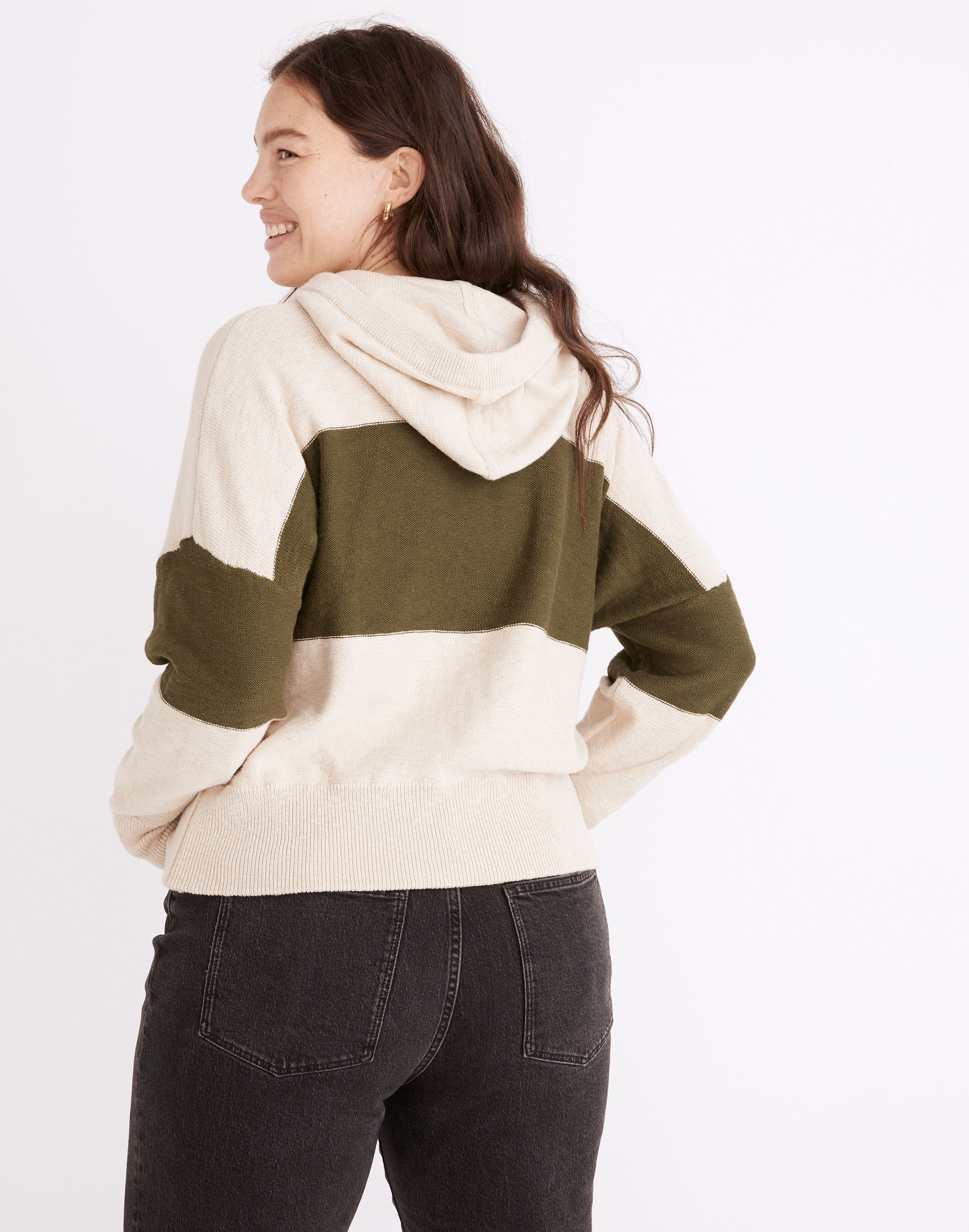 Clairview Hoodie Sweater in Colorblock | Madewell