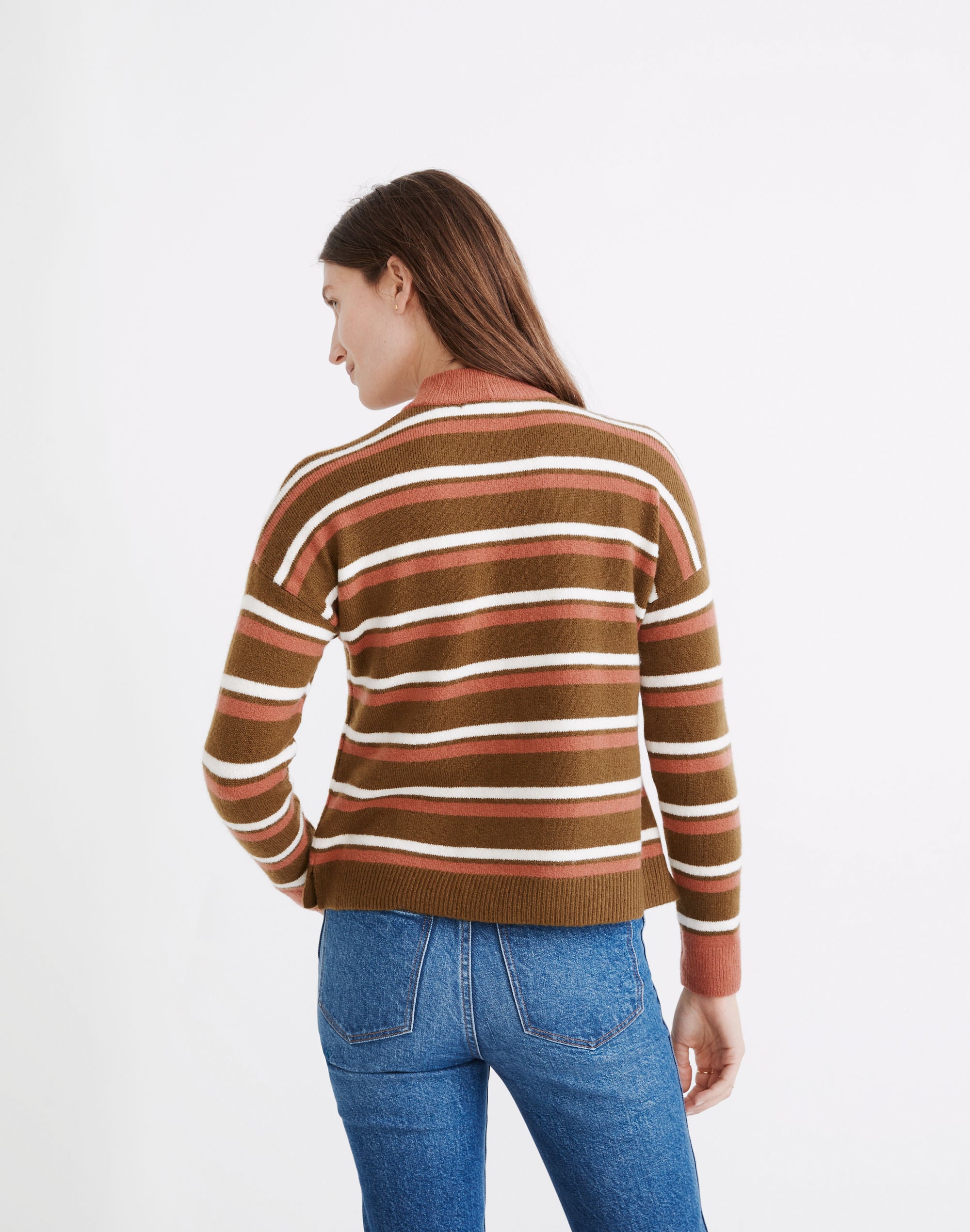 Redmond Mockneck Pocket Sweater Stripe | Madewell