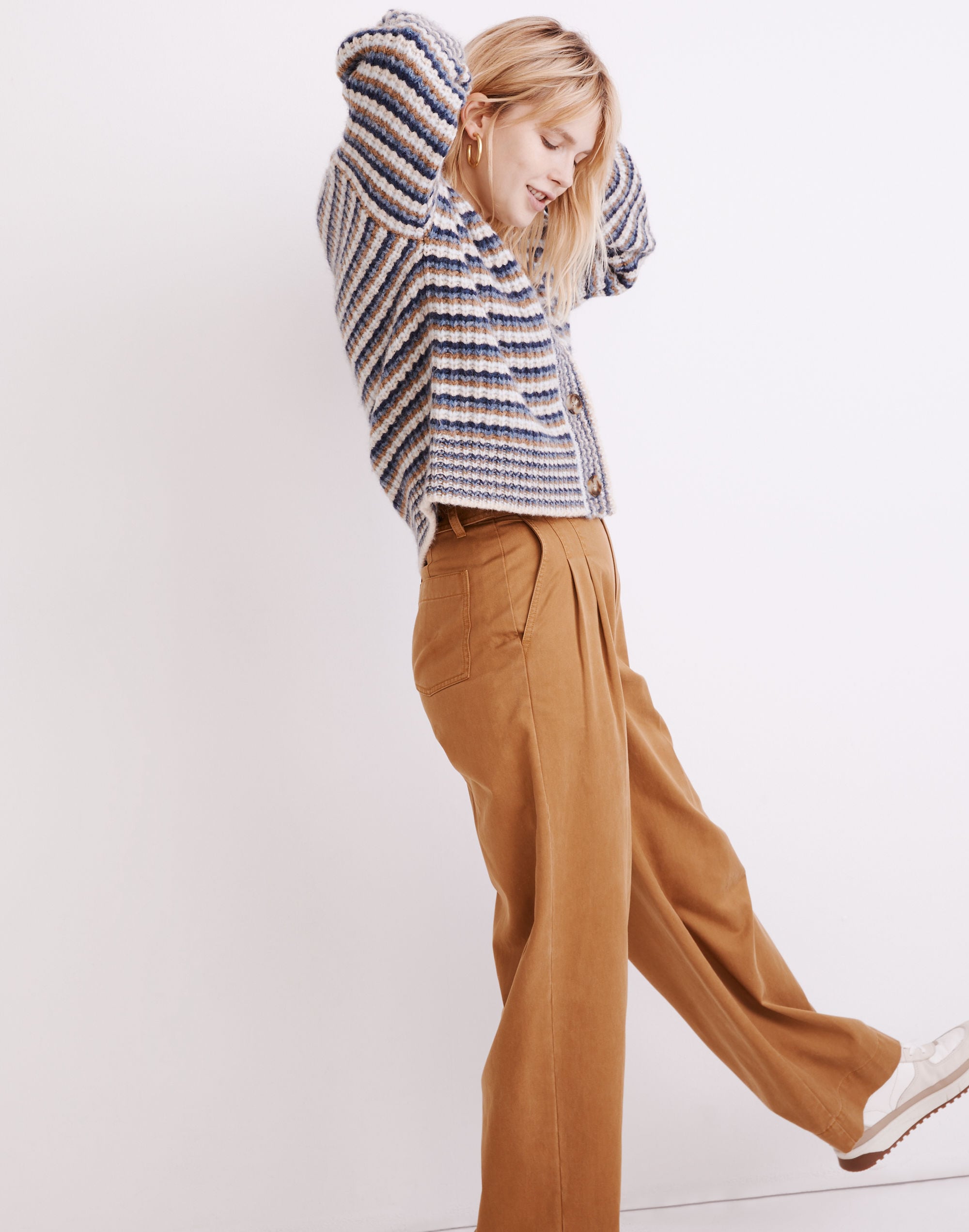 Waller Crop Cardigan Sweater in Stripe