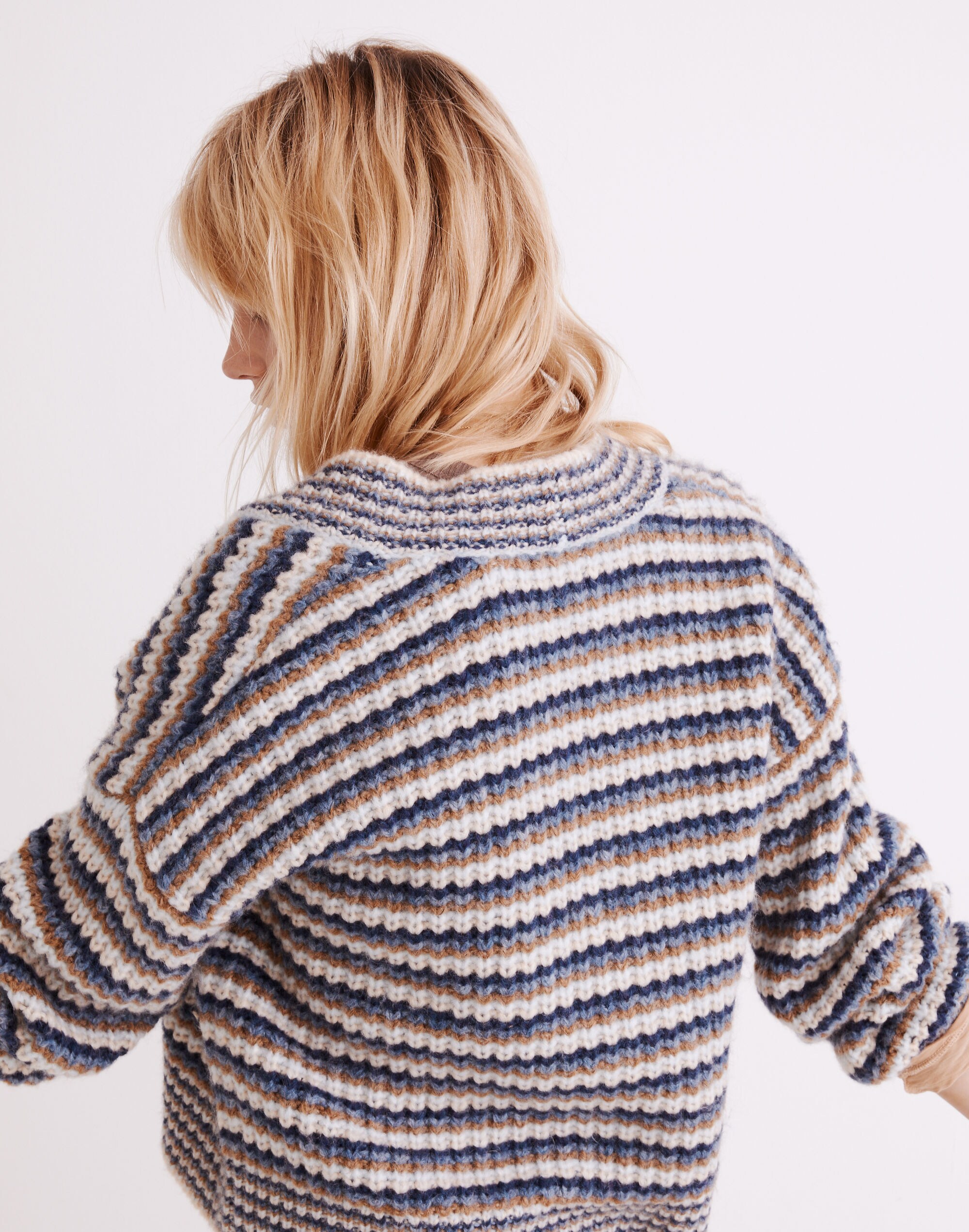 Waller Crop Cardigan Sweater in Stripe