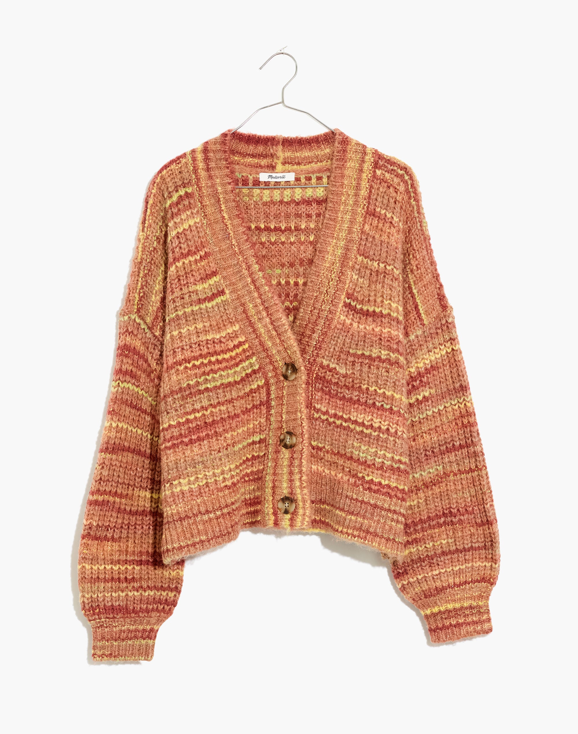 Space-Dyed Waller Crop Cardigan Sweater