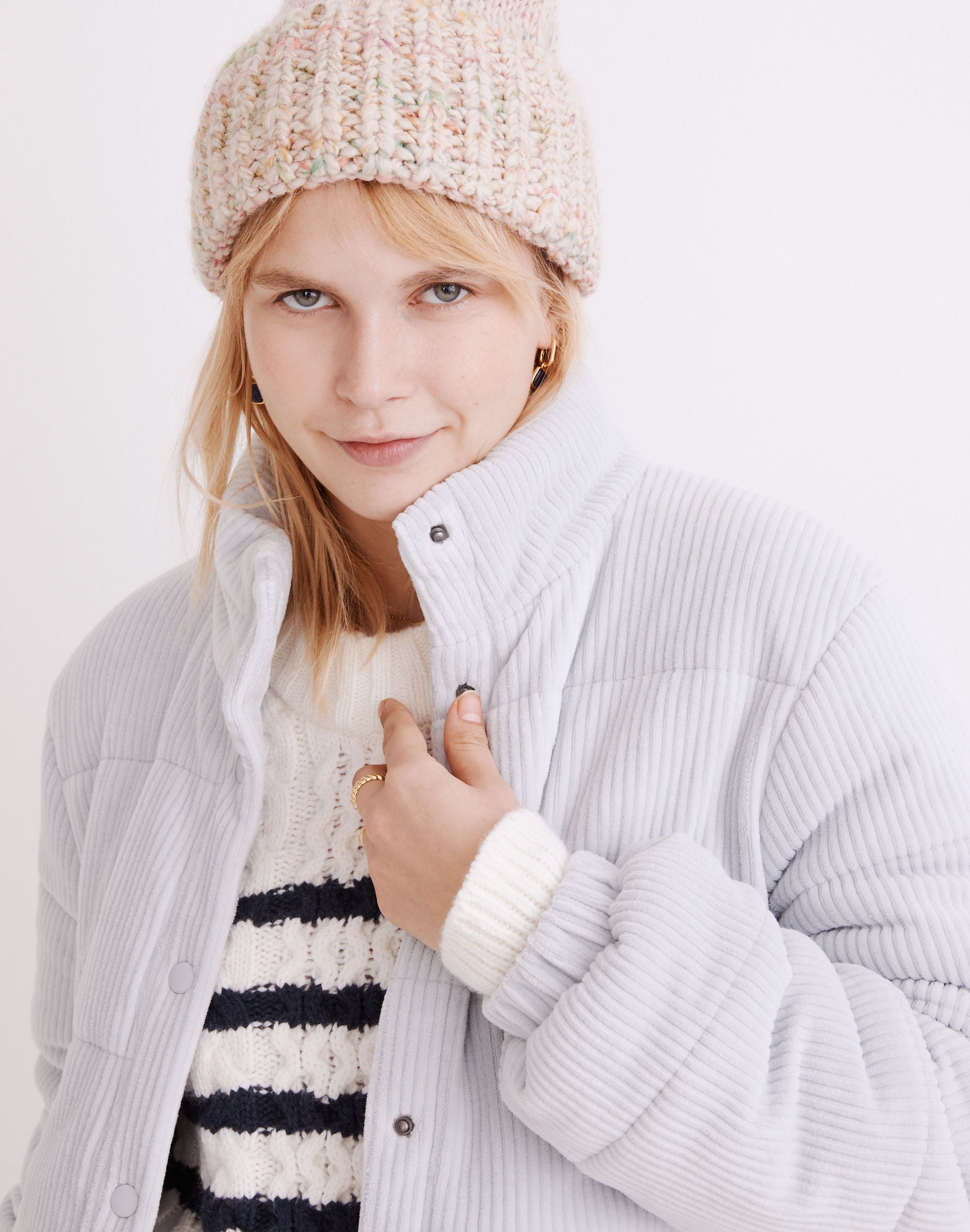 Snap-Front Sweatshirt Puffer Jacket | Madewell