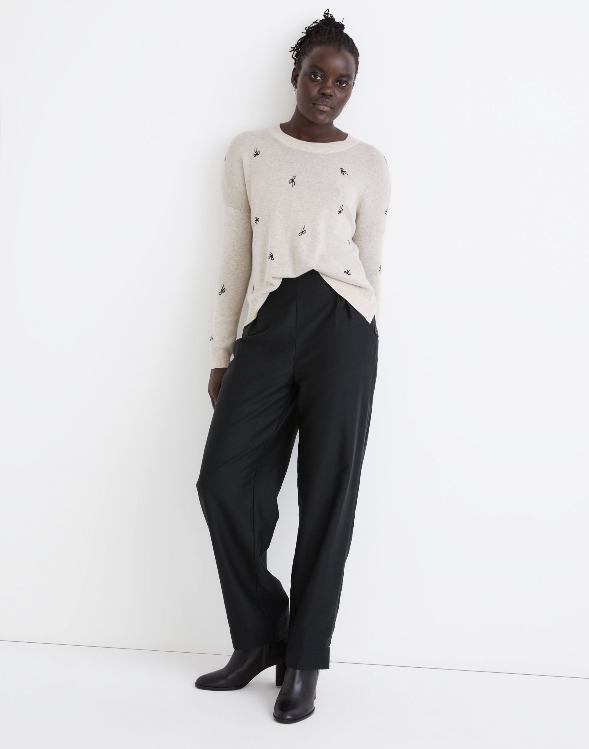 Bow Jacquard Pullover Sweater | Madewell