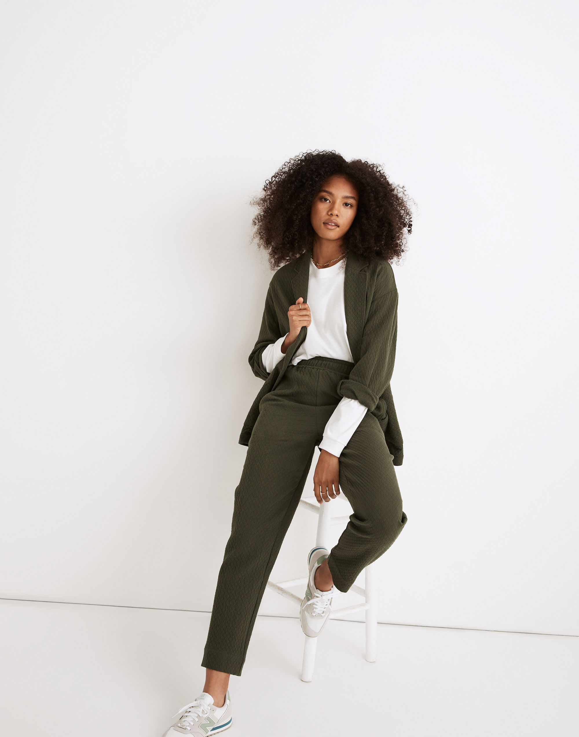 Pull-On High-Rise Tapered Pants Diamond Jacquard | Madewell