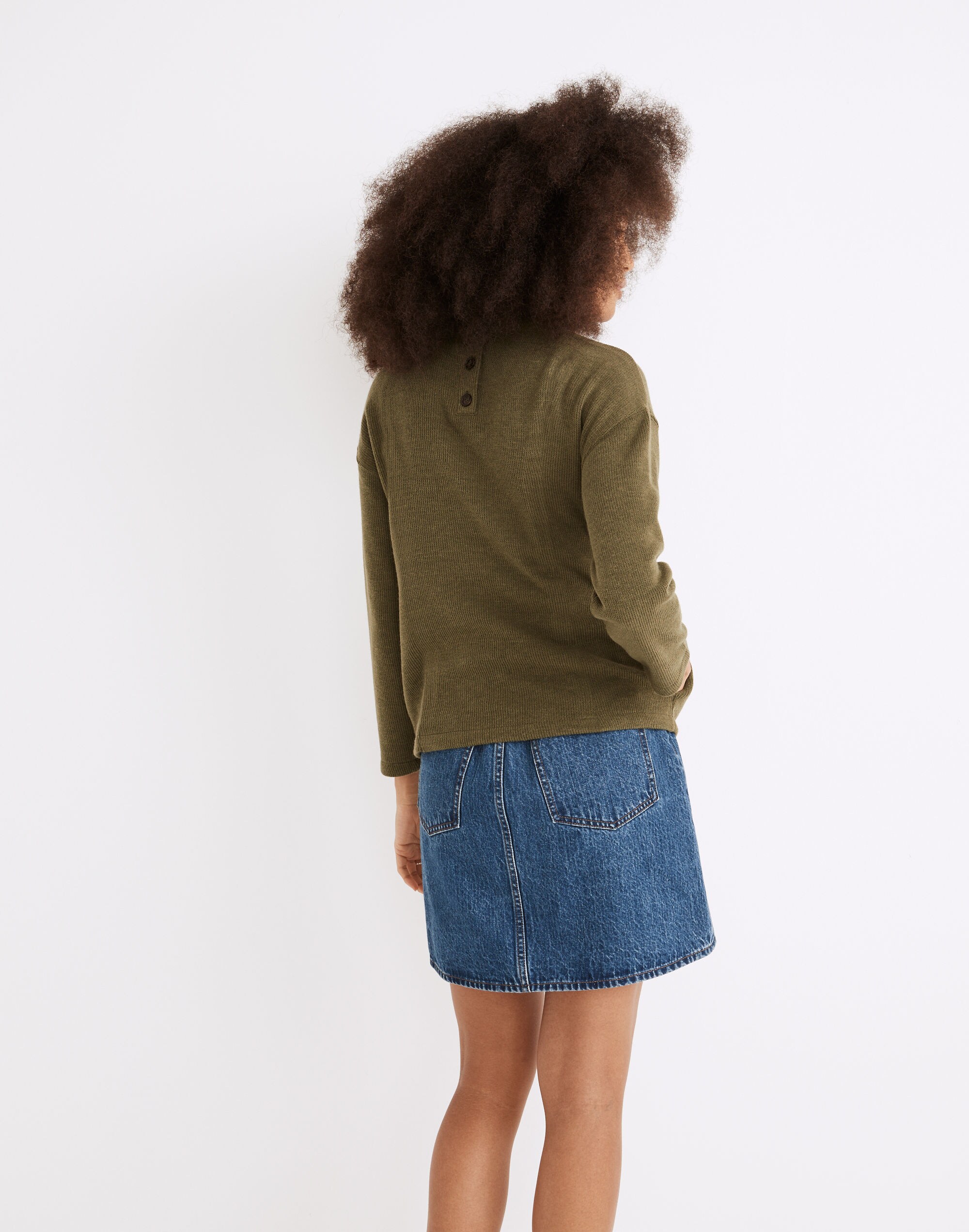 Mockneck Button-Back Top | Madewell