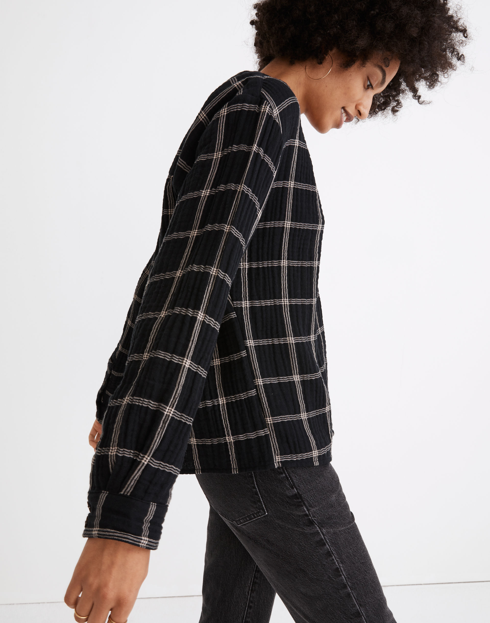 Lightspun Evert Top Windowpane | Madewell