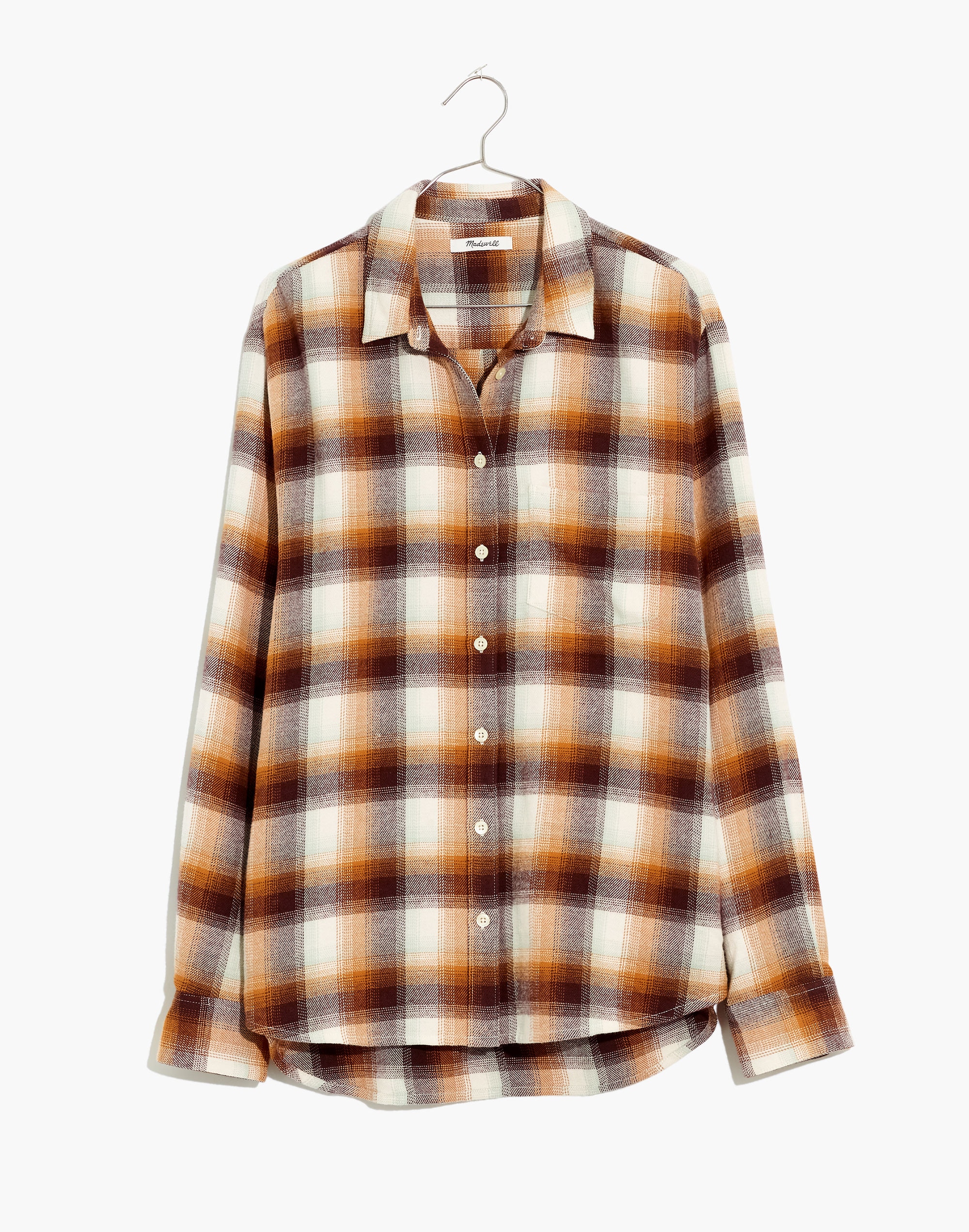 Flannel Side-Button Oversized Ex-Boyfriend Shirt in Bickett Plaid | Madewell