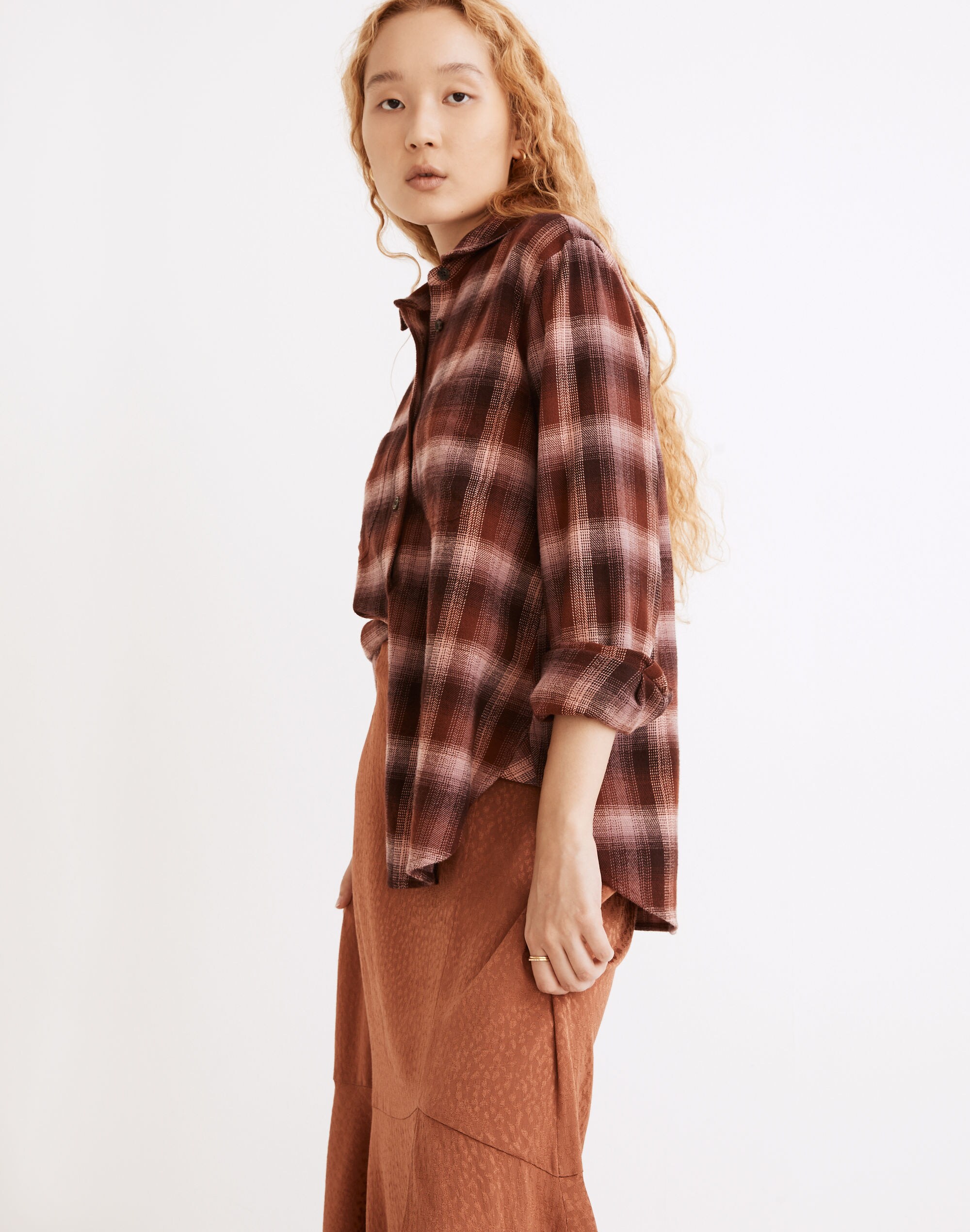 Flannel Oversized Ex-Boyfriend Swing Shirt Buffalo Check | Madewell