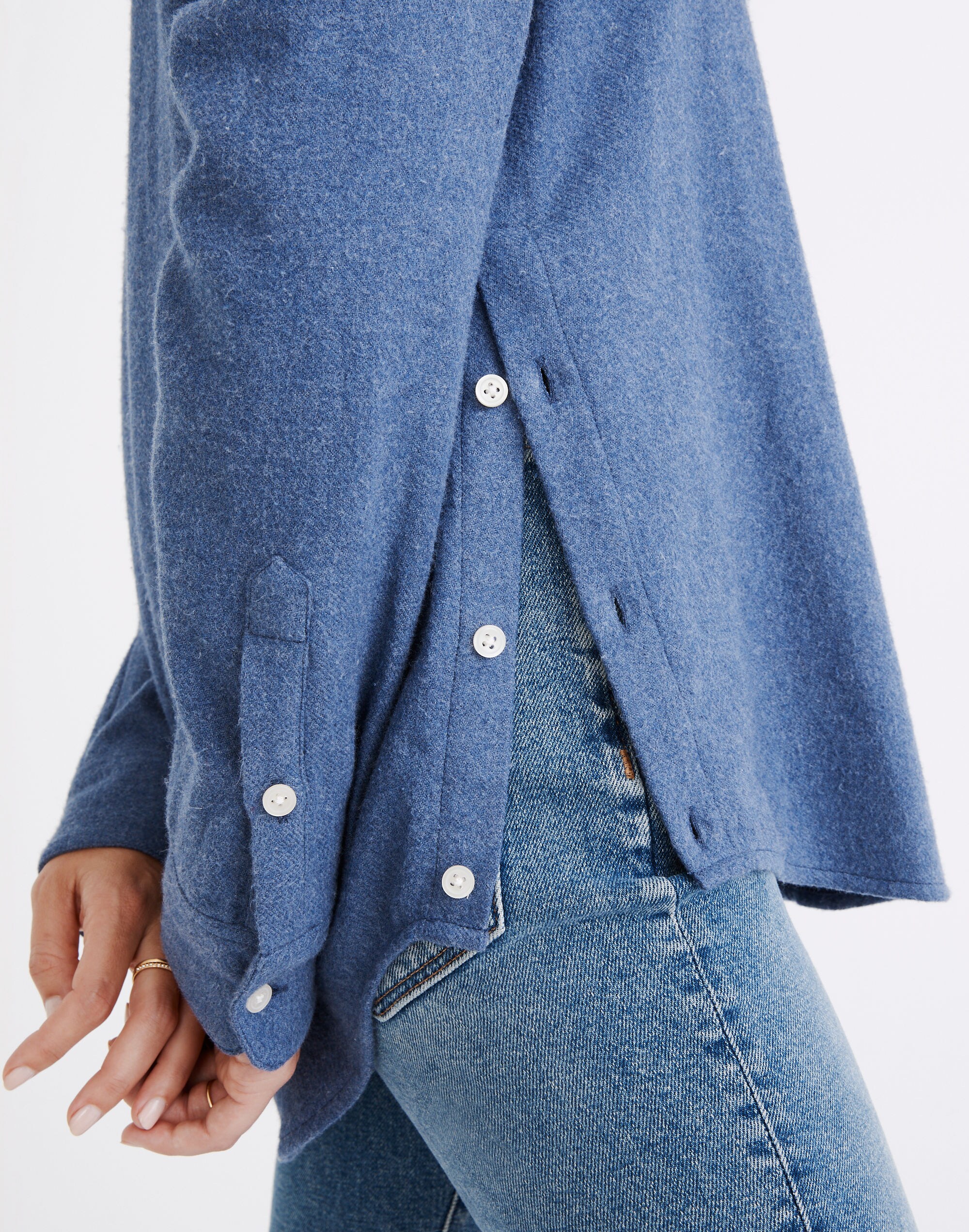 Flannel Side-Button Oversized Ex-Boyfriend Shirt | Madewell