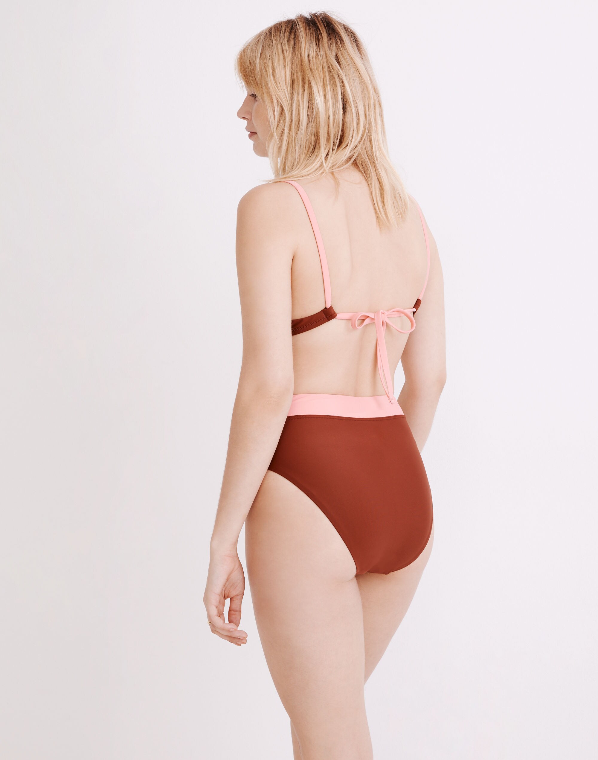 Madewell Second Wave High-Cut Bikini Bottom in Colorblock | Madewell