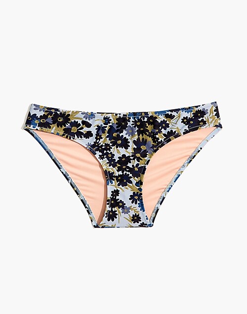 Madewell Second Wave Retro High-Waisted Bikini Bottom in Watercolor Floral