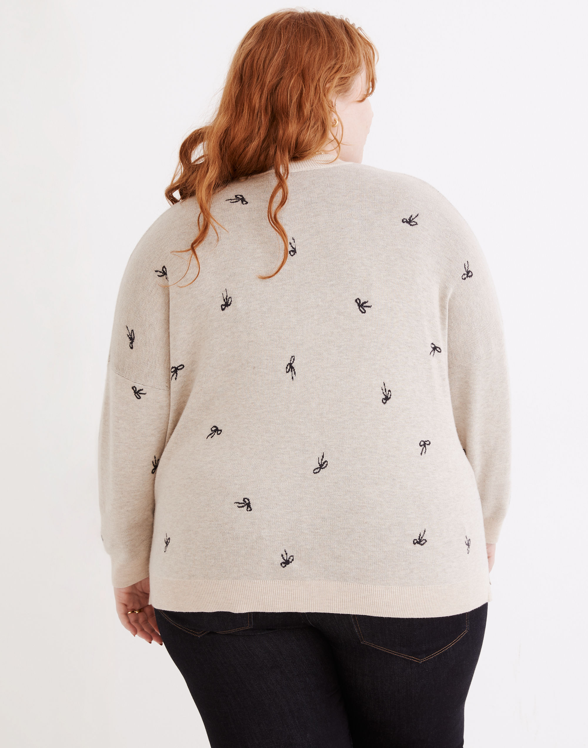 Plus Bow Jacquard Pullover Sweater | Madewell