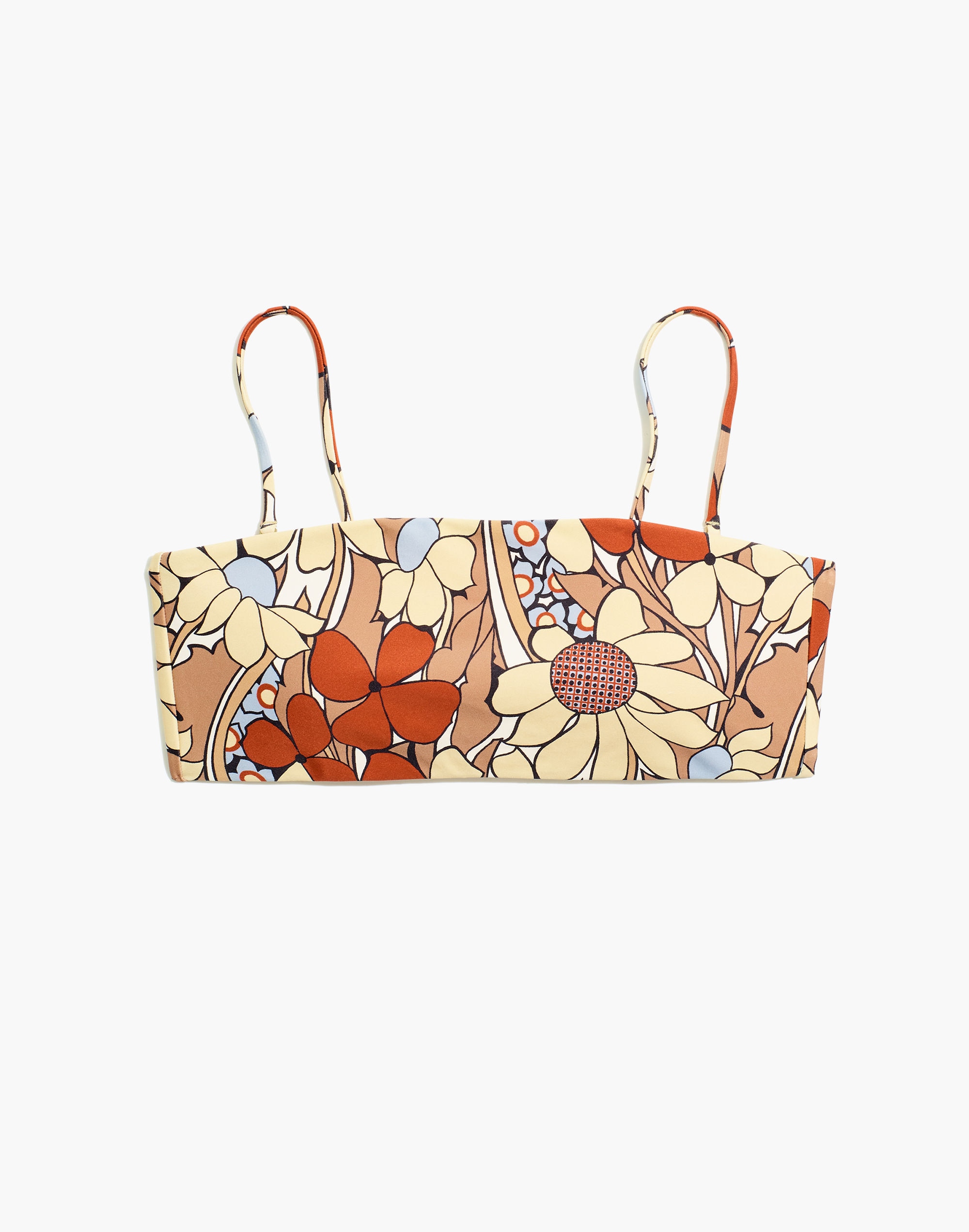 Madewell Second Wave Spaghetti-Strap Bandeau Bikini Top Daydream Floral |