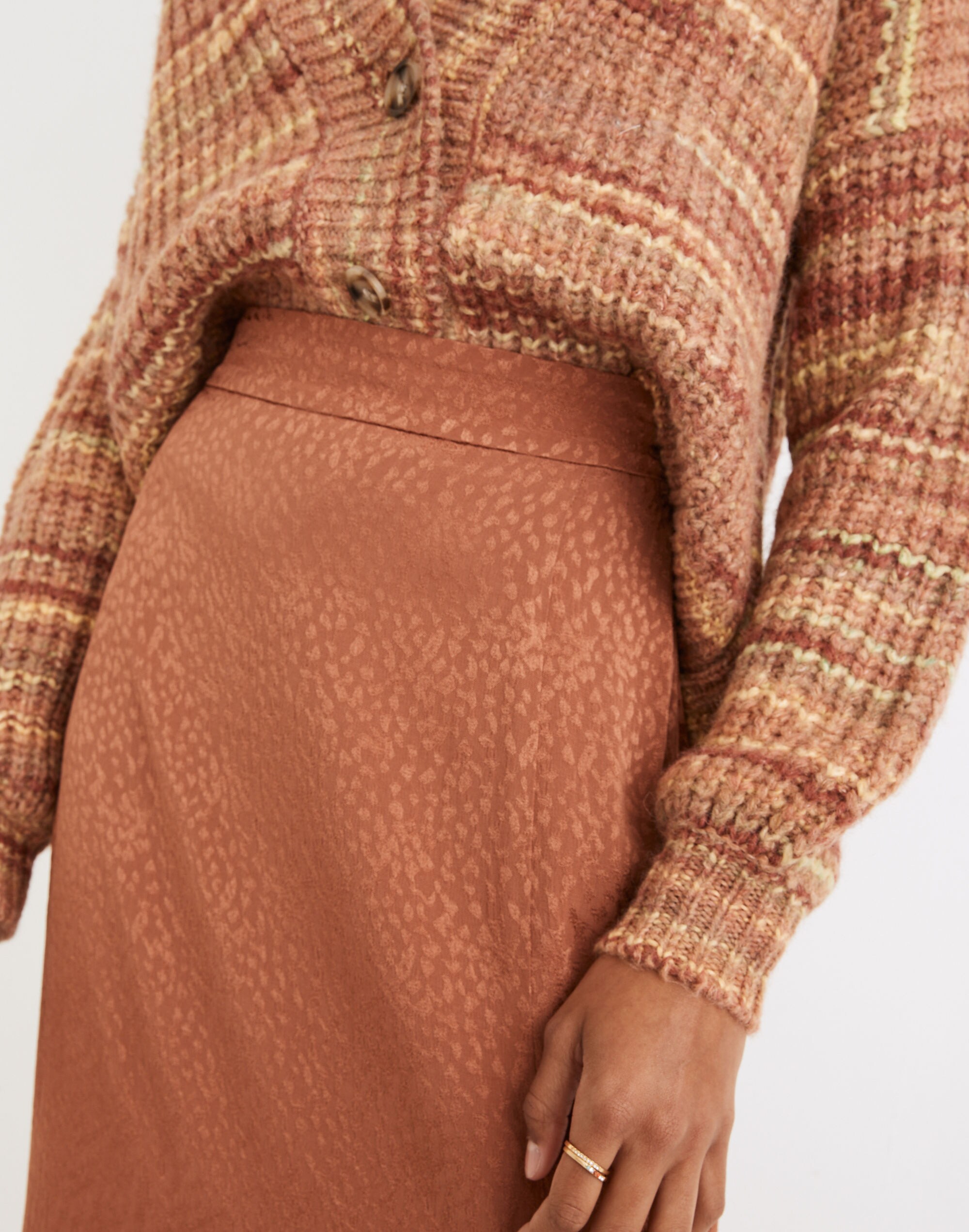 Flounce-Hem Midi Skirt in Cheetah Jacquard | Madewell