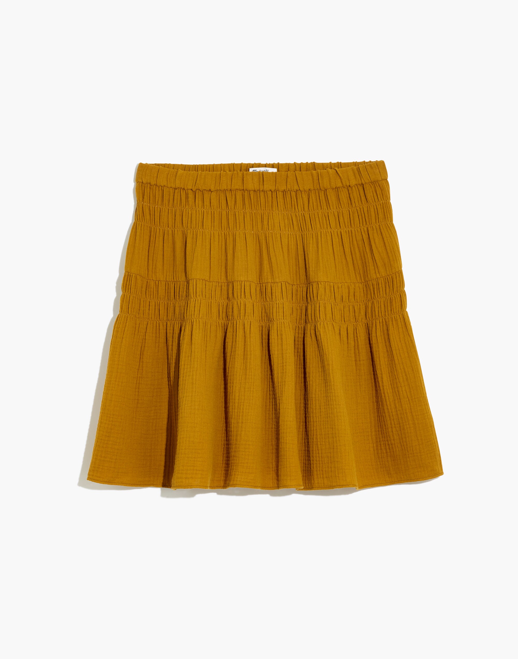 Double-Gauze Smocked Mini Skirt | Madewell