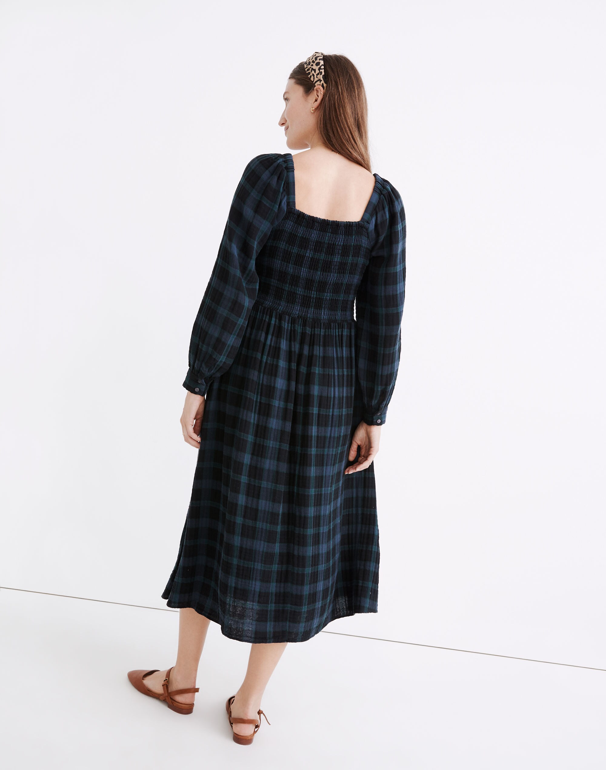 Lightspun Lucie Long-Sleeve Smocked Midi Dress Livonia Plaid | Madewell