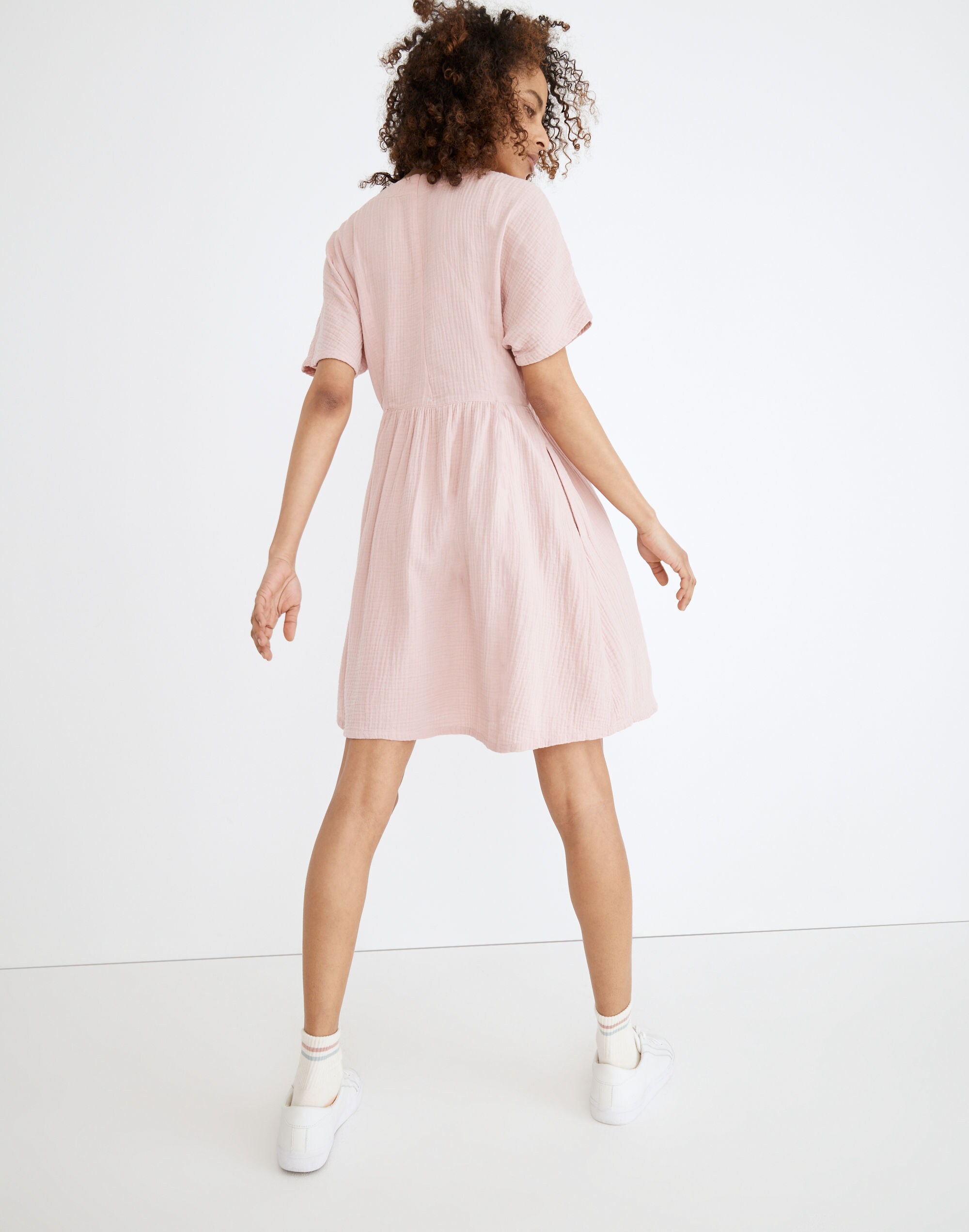 Lightspun Button-Front Mini Dress | Madewell