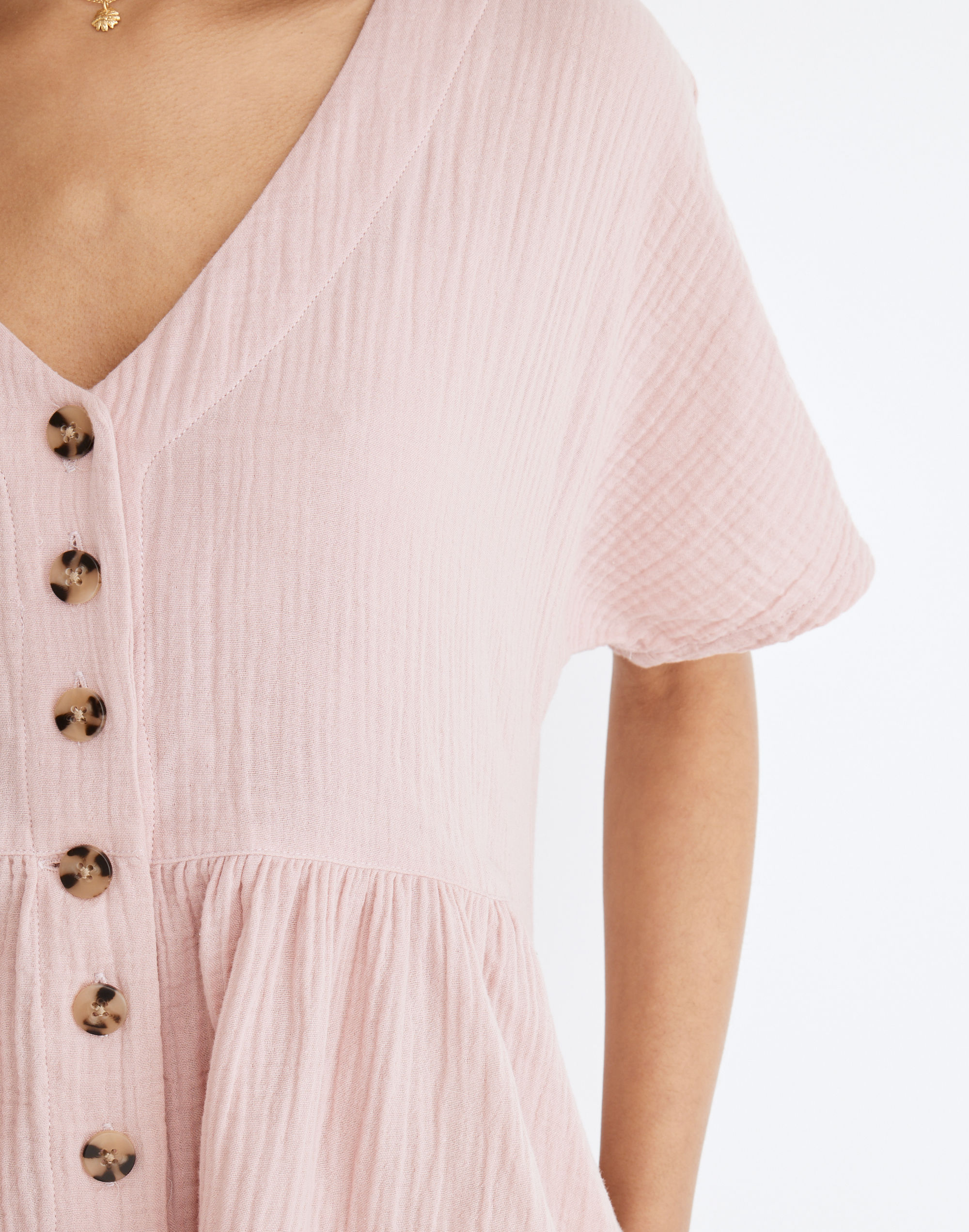 Lightspun Button-Front Mini Dress | Madewell