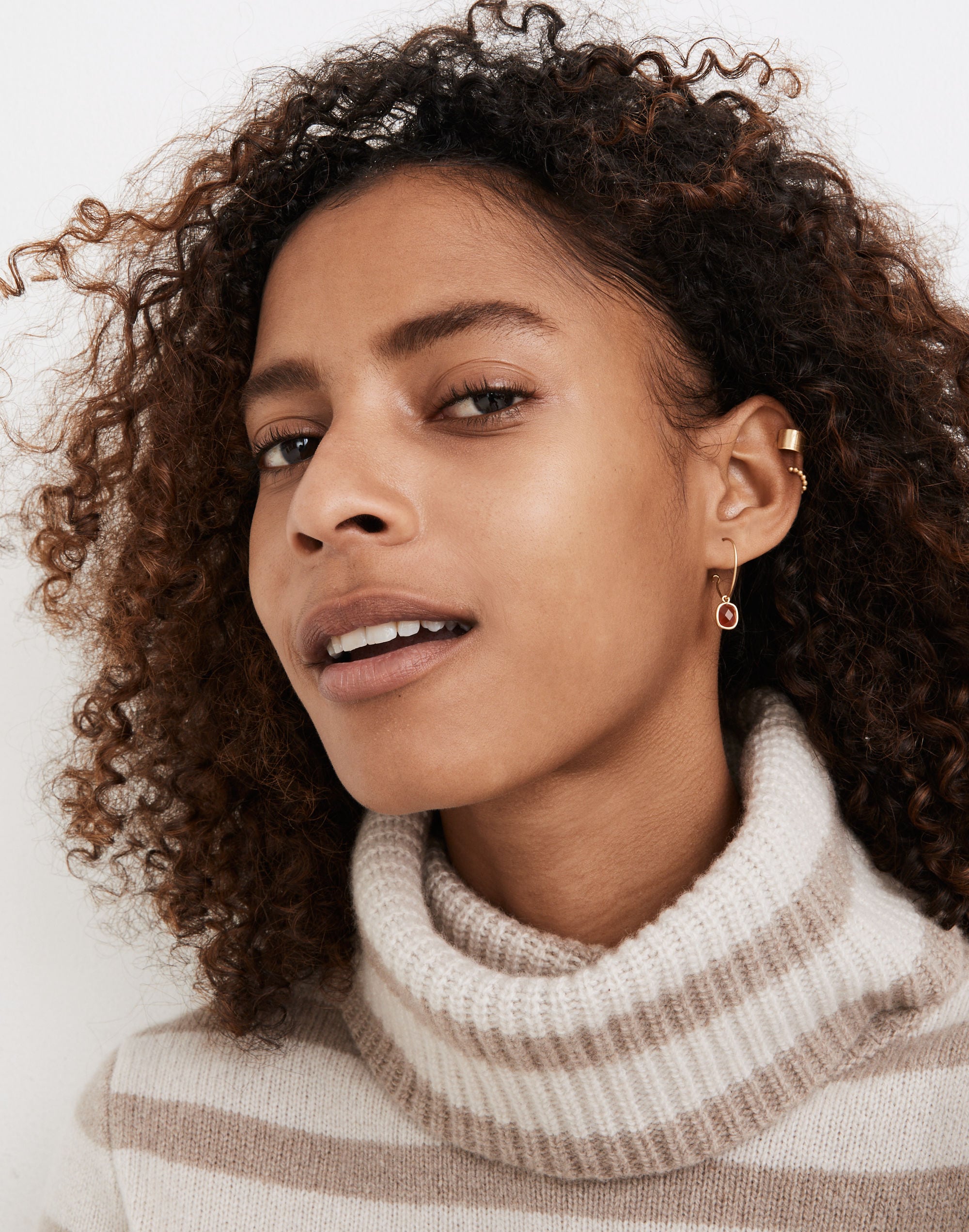 Stone Collection Small Wire Hoop Earrings | Madewell