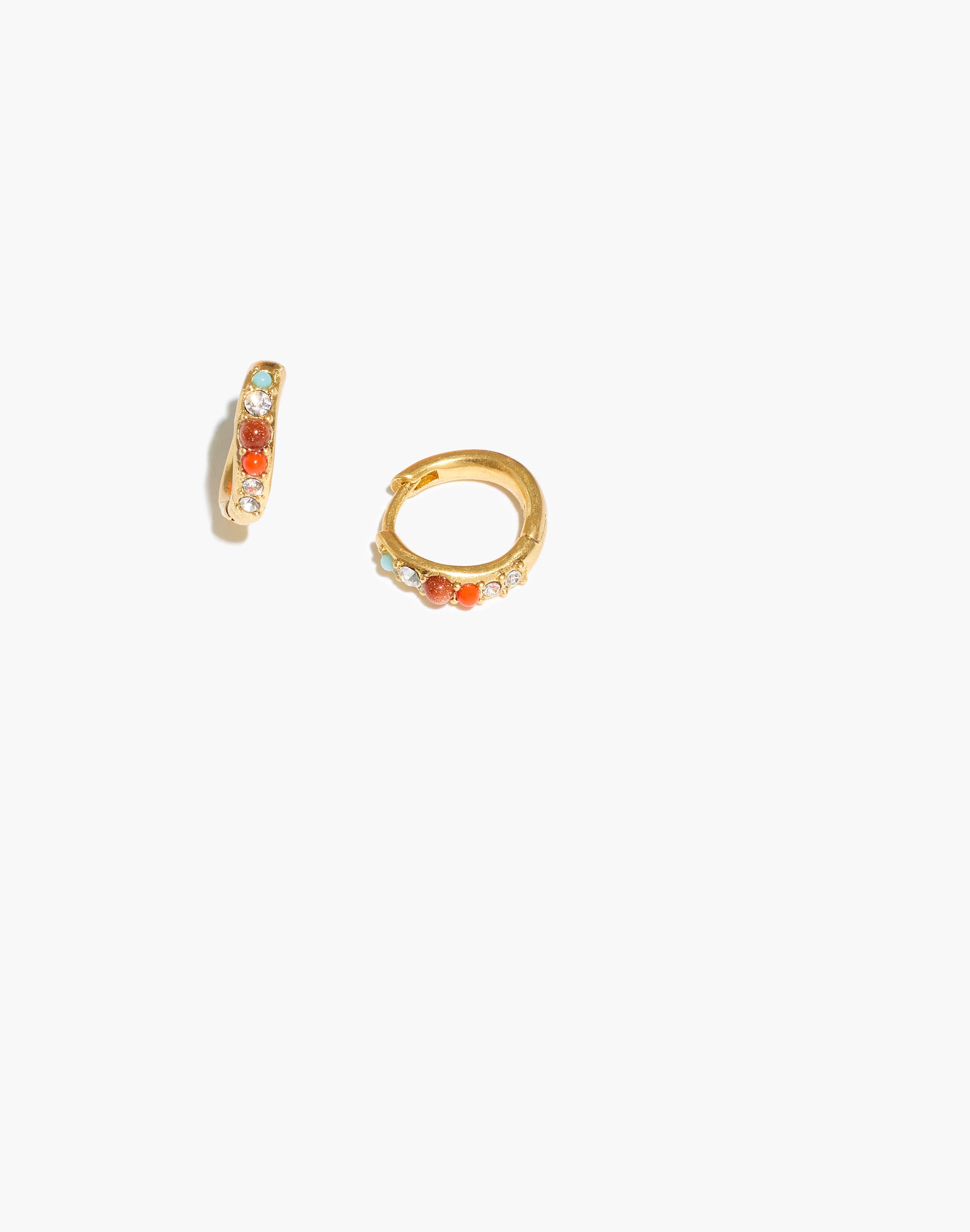 Pavé Wave Huggie Hoop Earrings | Madewell