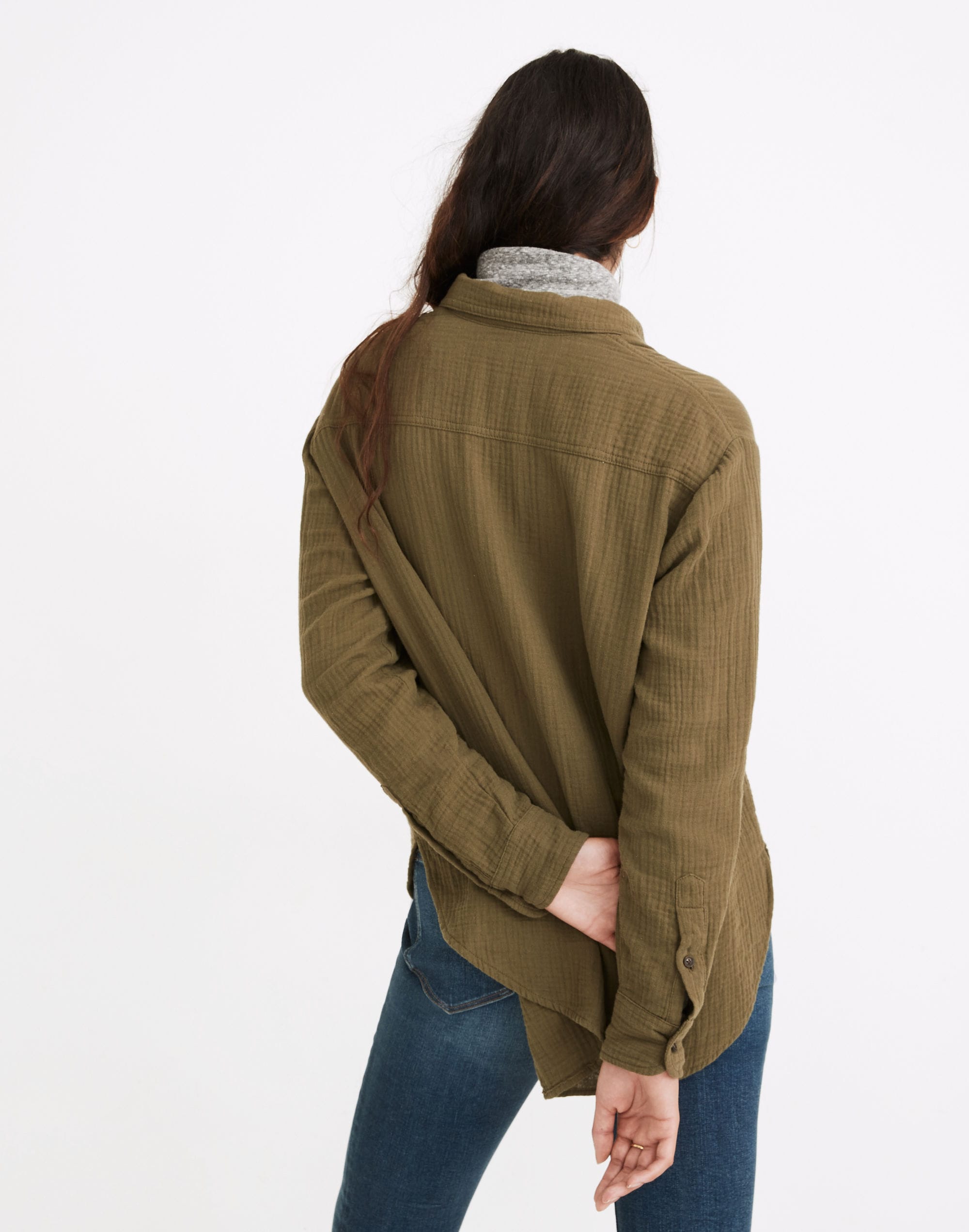 Lightspun Flap-Pocket Oversized Ex-Boyfriend Shirt | Madewell