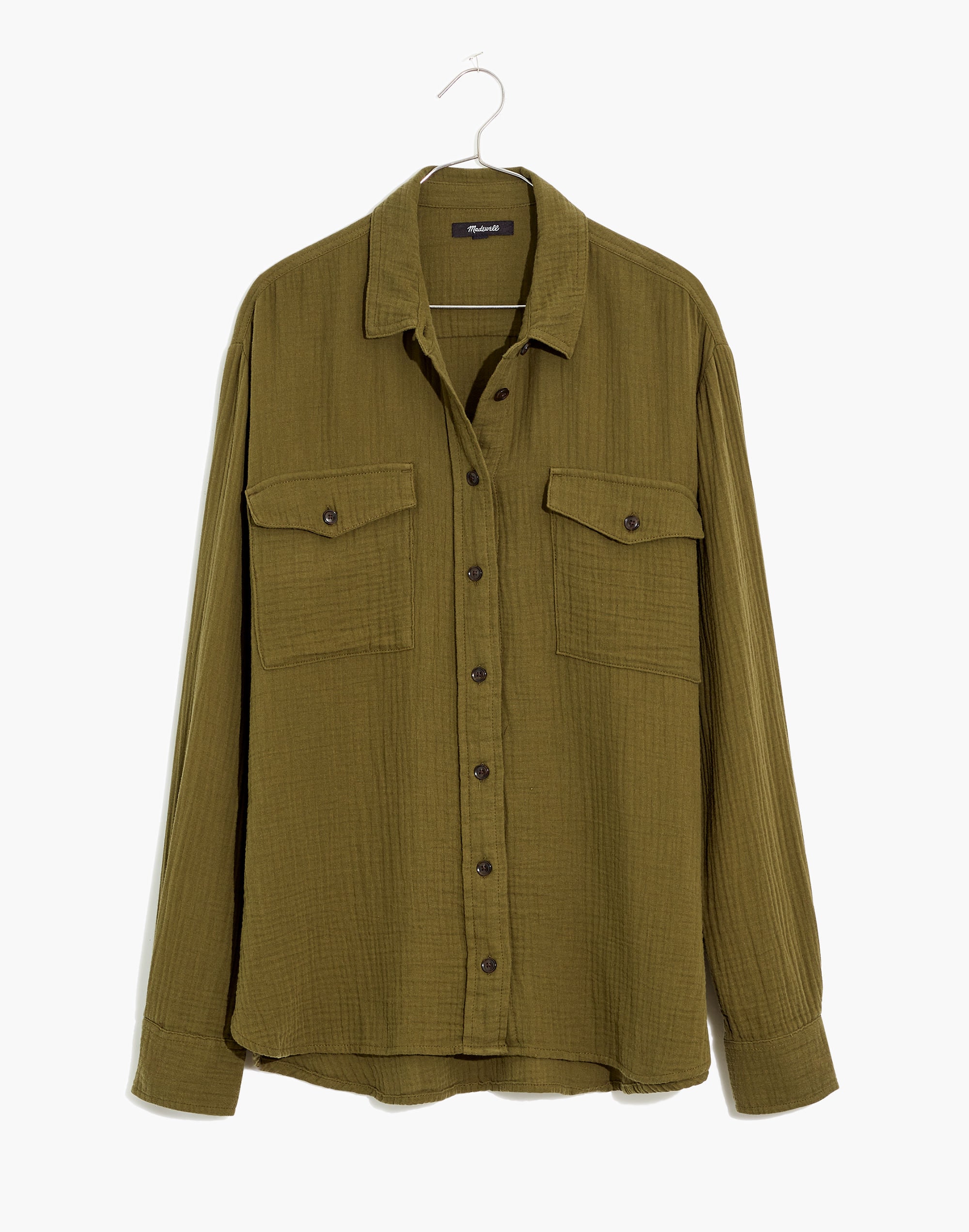 Lightspun Flap-Pocket Oversized Ex-Boyfriend Shirt | Madewell