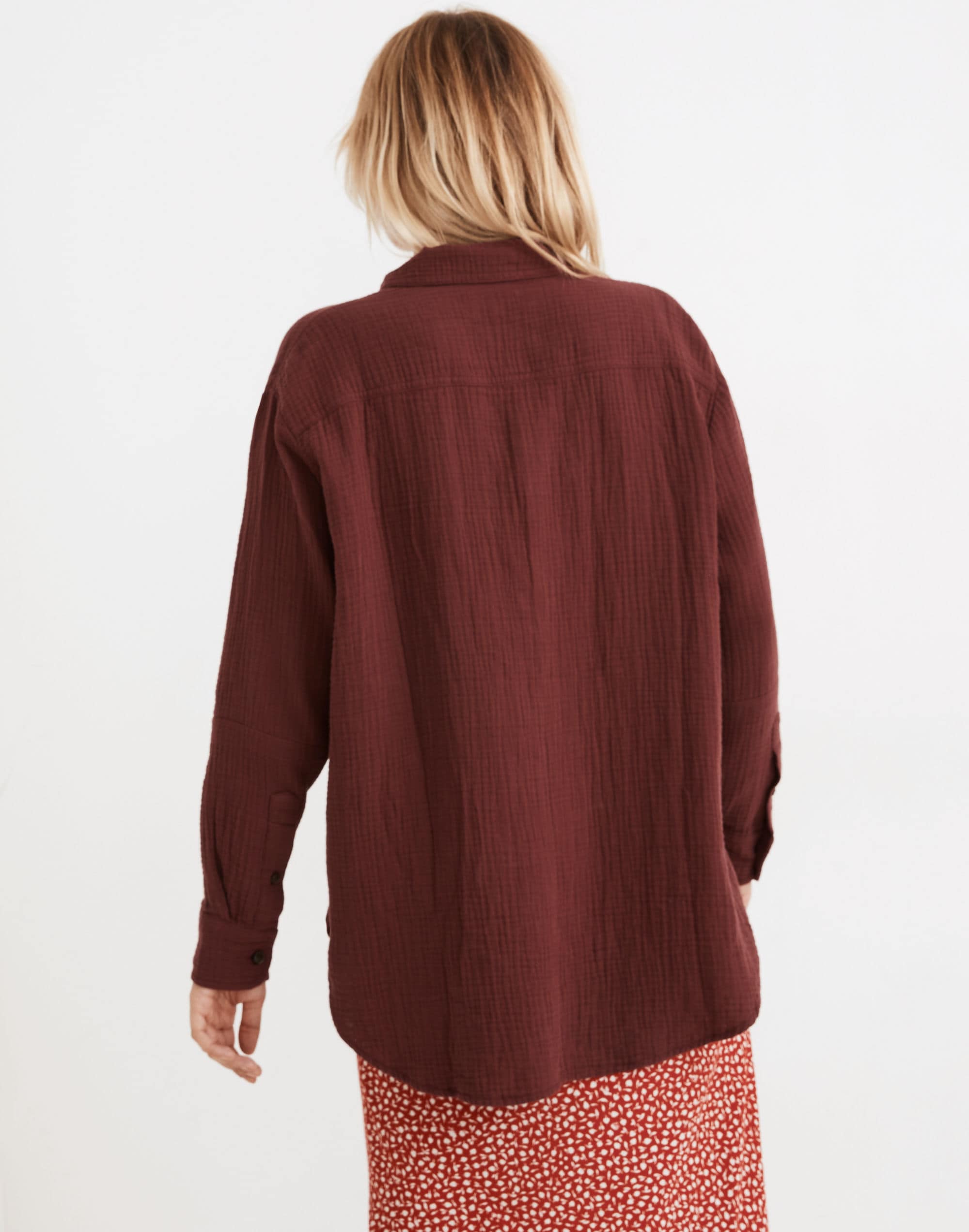 Lightspun Flap-Pocket Oversized Ex-Boyfriend Shirt | Madewell