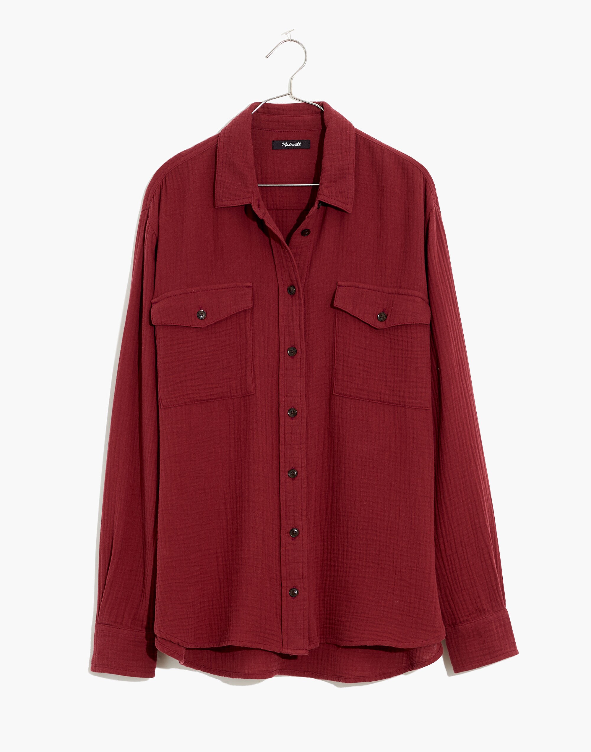 Lightspun Flap-Pocket Oversized Ex-Boyfriend Shirt | Madewell