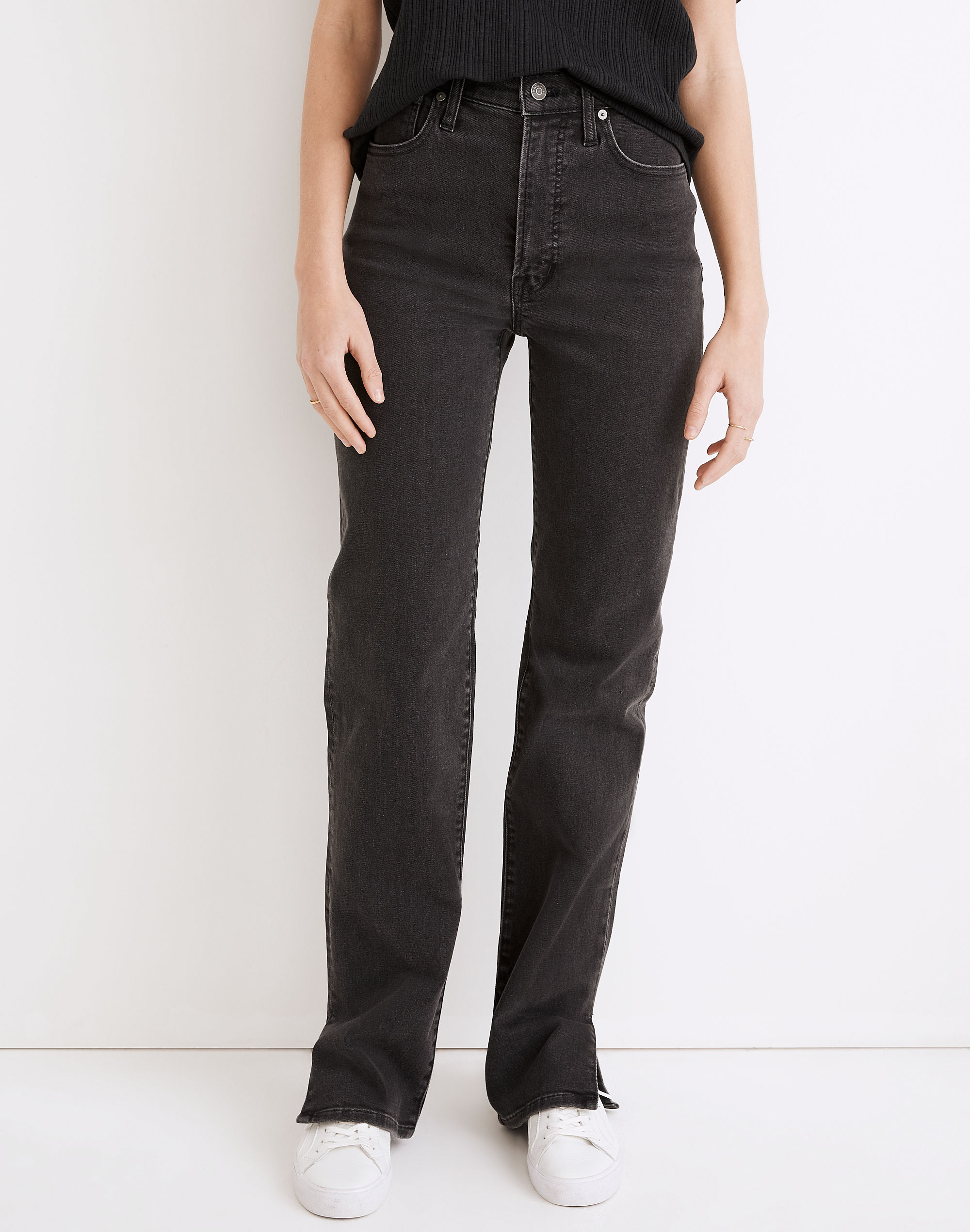 The Perfect Vintage Straight Jean in Nela Wash: Slit-Hem Edition