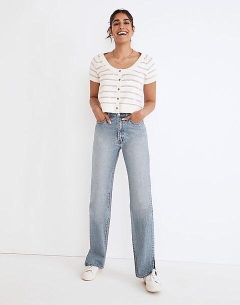 The Perfect Vintage Straight Jean in Applefield Wash: Side-Slit Edition