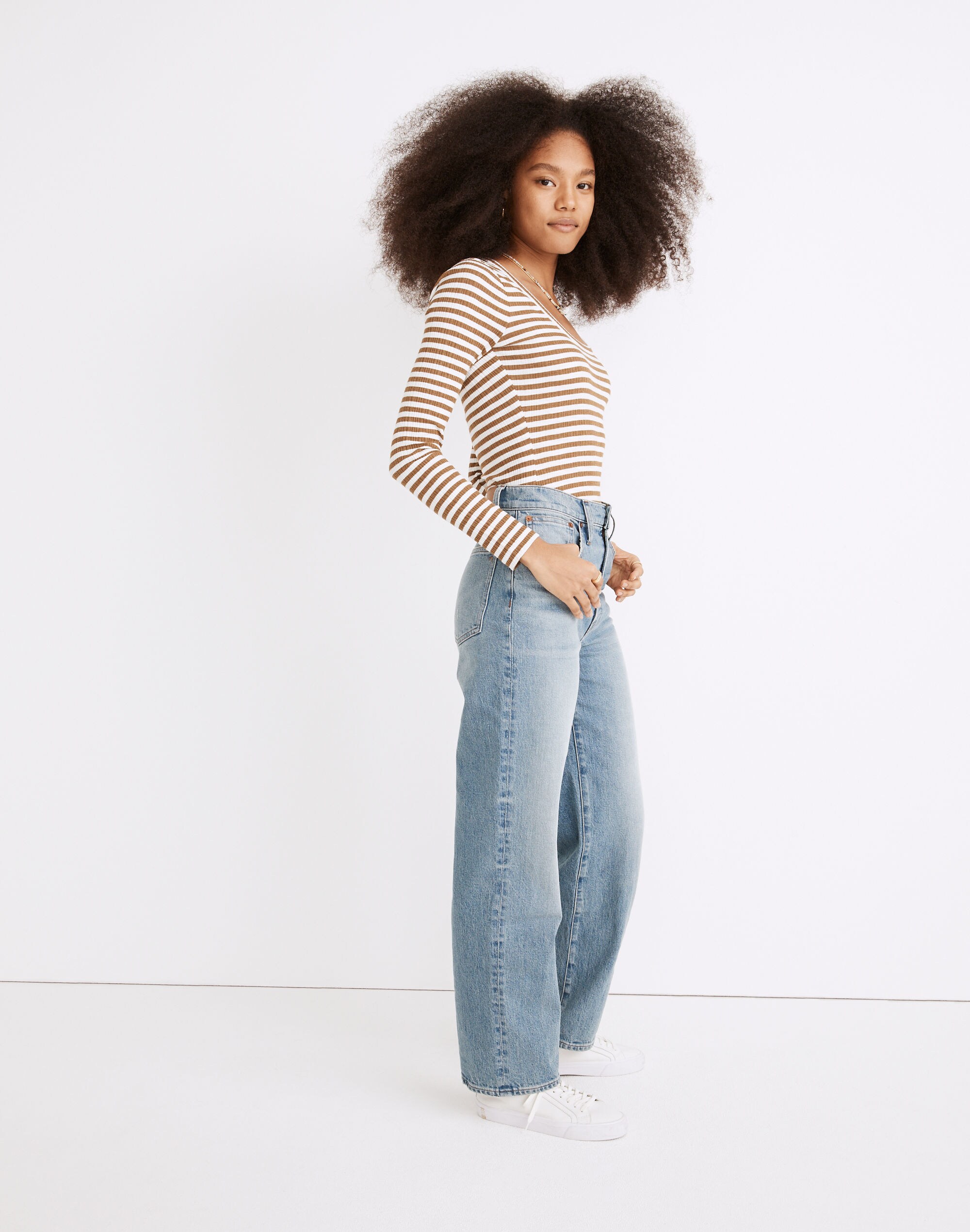 The Perfect Vintage Wide-Leg Full-Length Jean in Elmont Wash