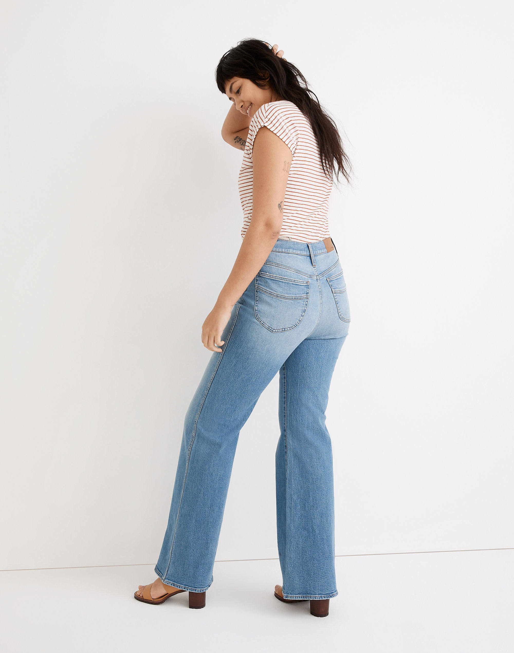 Petite High-Rise Flare Jeans in Caine Wash | Madewell