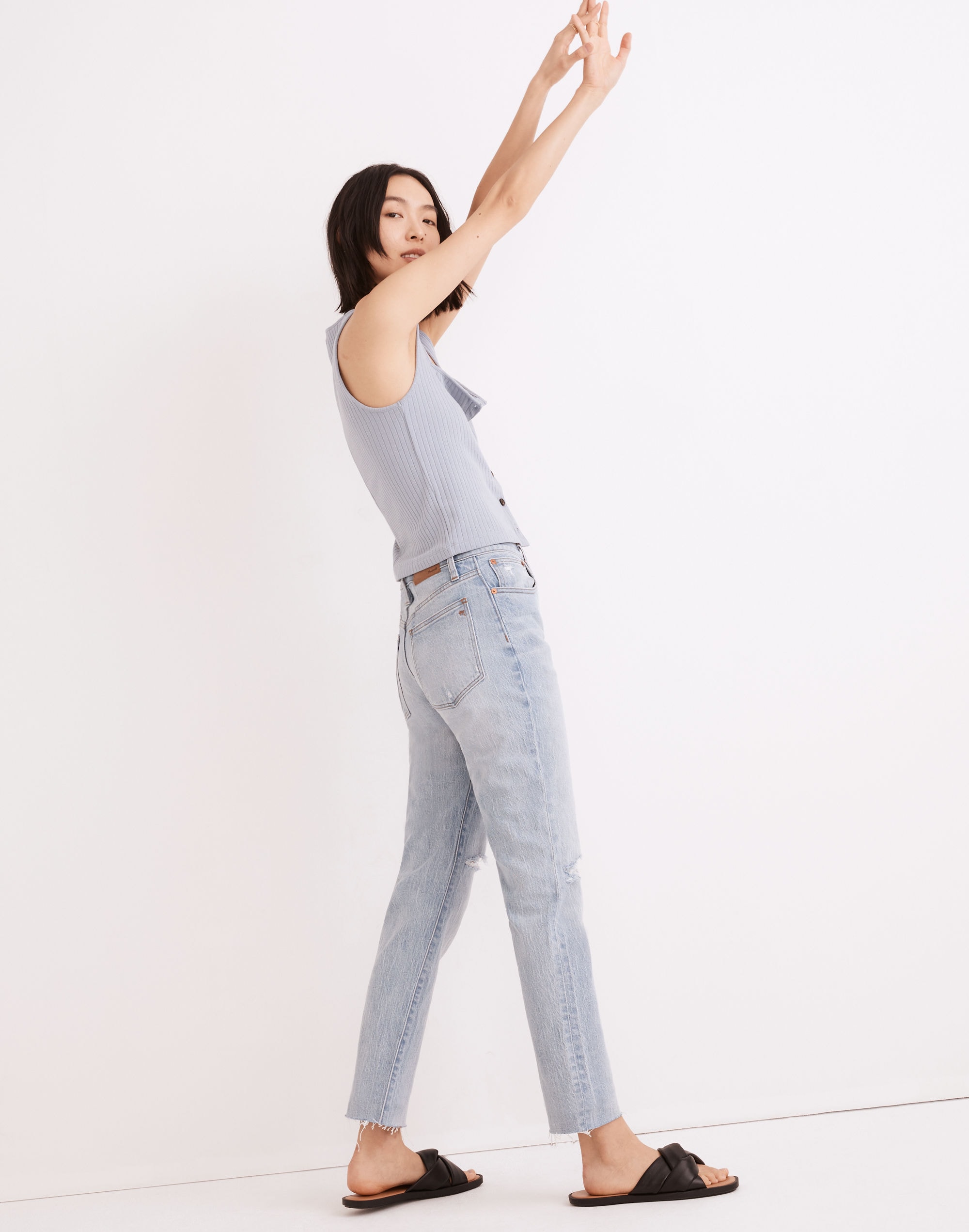 The High-Rise Slim Boyjean Prentice Wash: Ripped Edition | Madewell