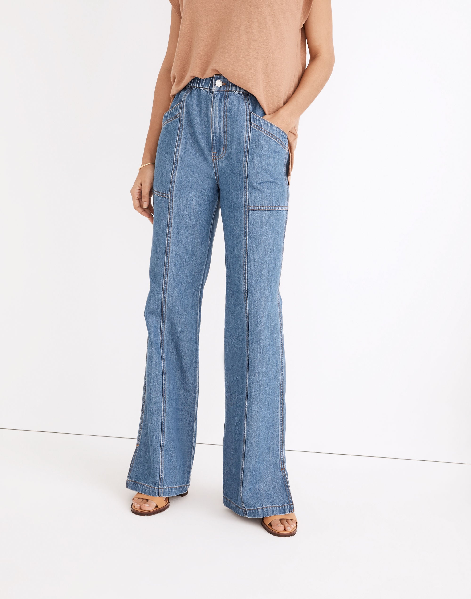 Denim Pull-On Loose Flare Pants | Madewell