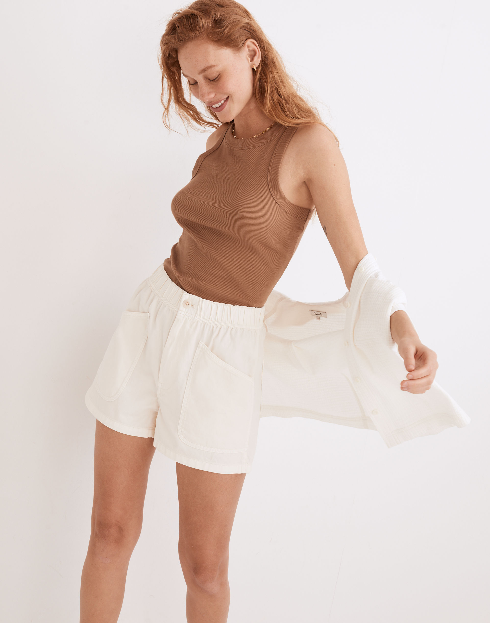 Garment-Dyed Pull-On Utility Shorts | Madewell