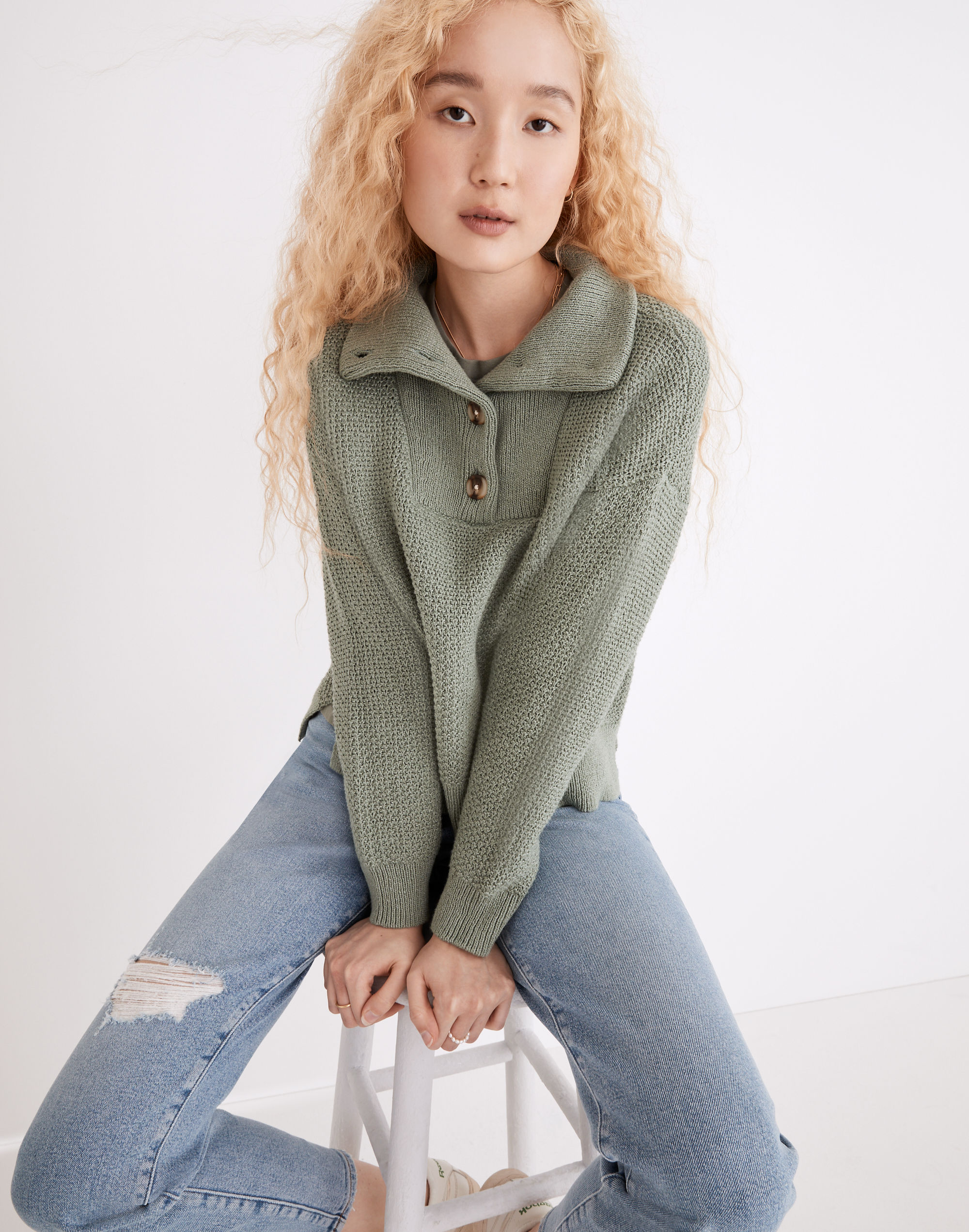 Canby Button Mockneck Sweater | Madewell