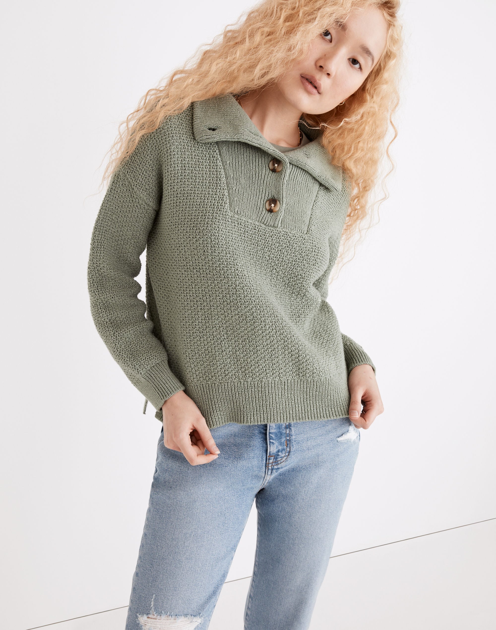 Canby Button Mockneck Sweater | Madewell