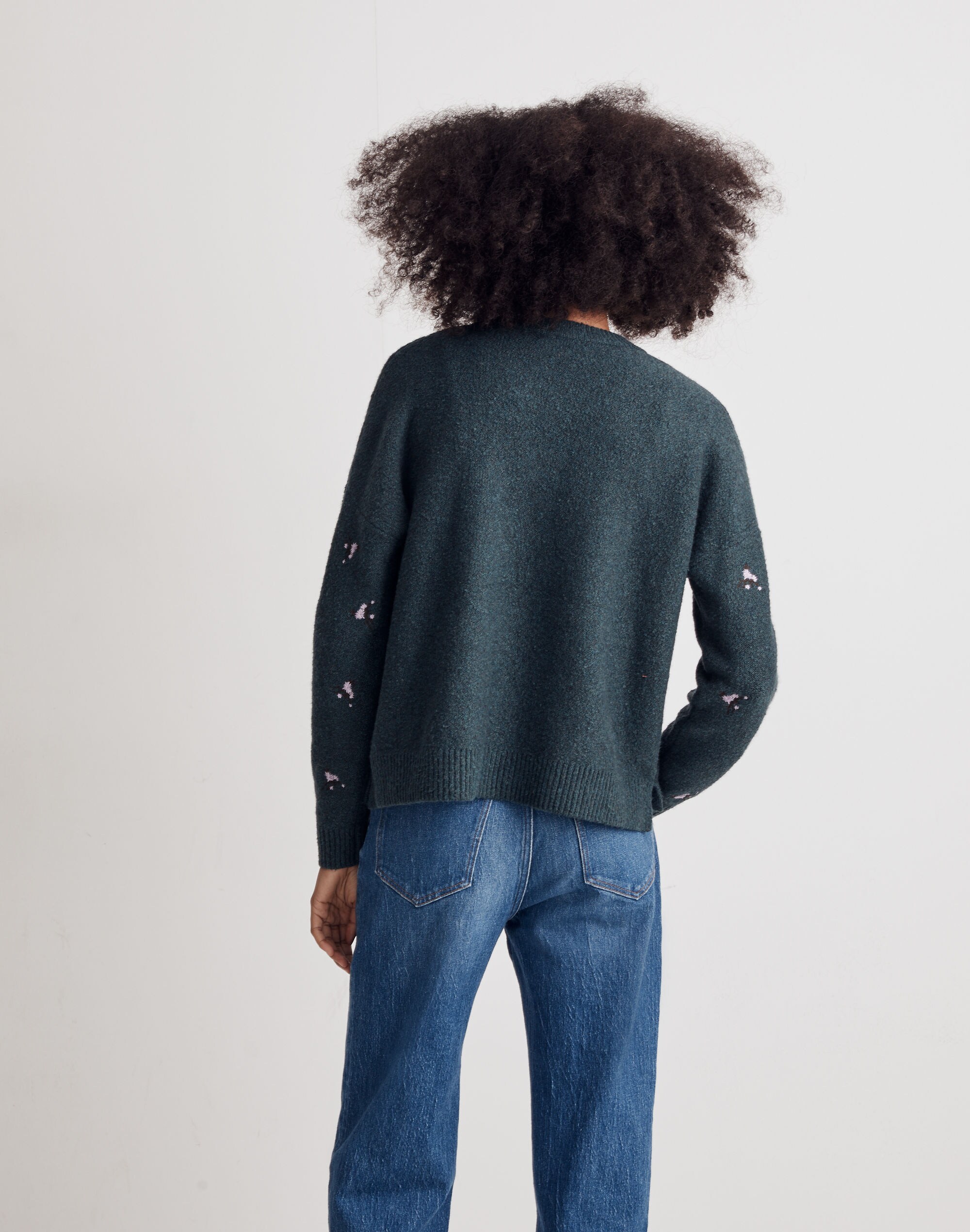 Embroidered Cross-Stitch Floral Pullover Sweater | Madewell