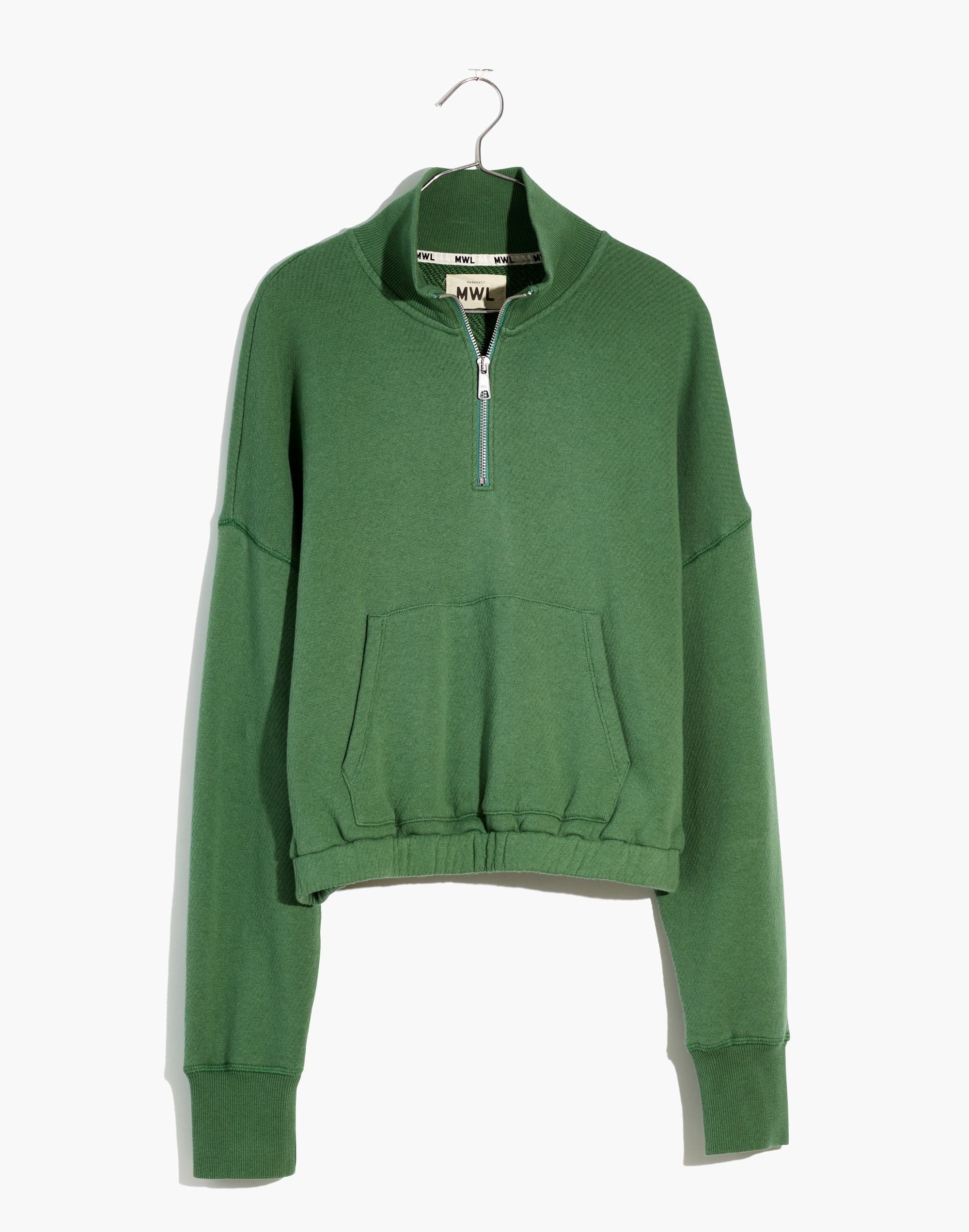 MWL Airyterry Quarter-Zip Supercrop Sweatshirt | Madewell