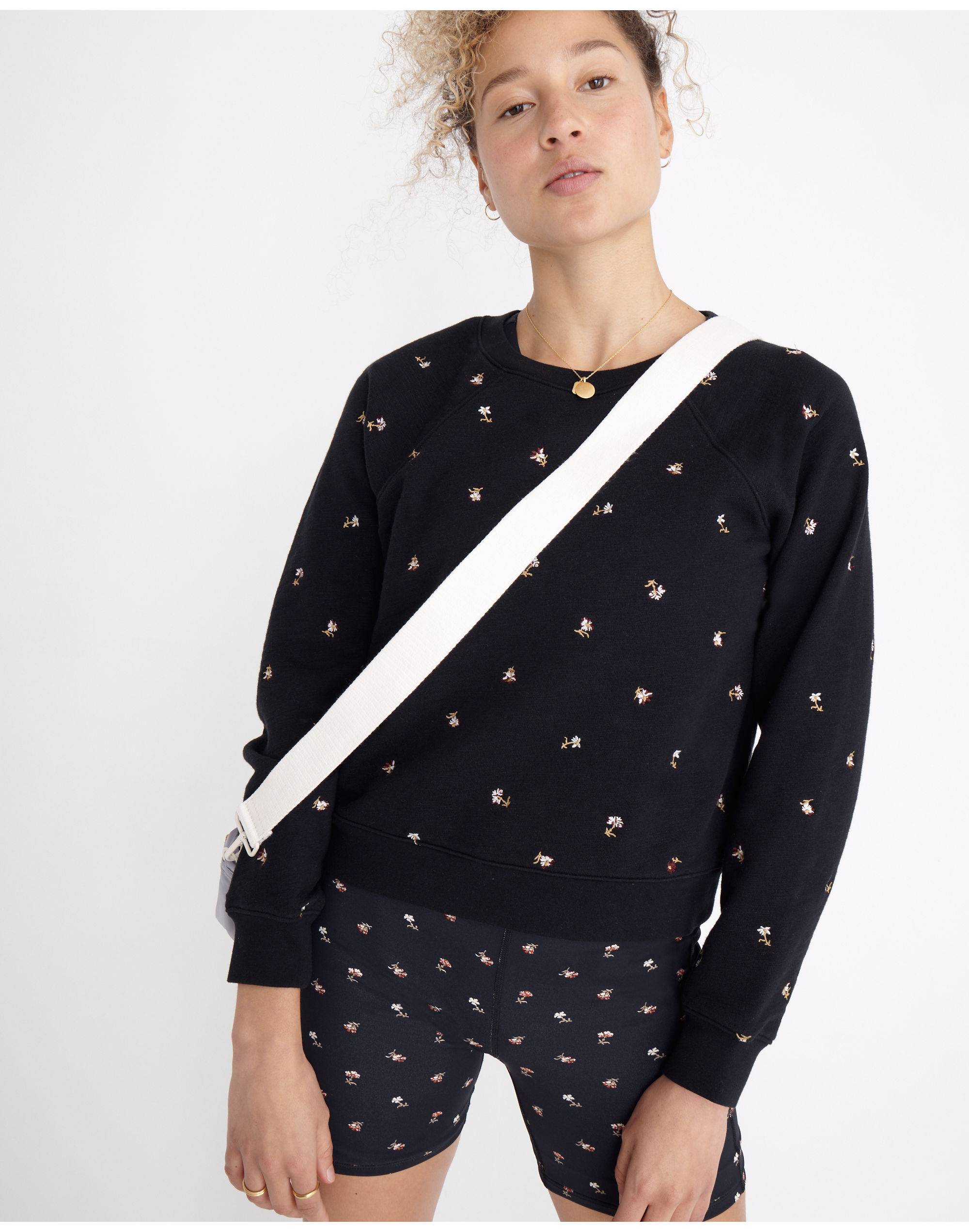 MWL Embroidered Shrunken Sweatshirt Spring Floral | Madewell