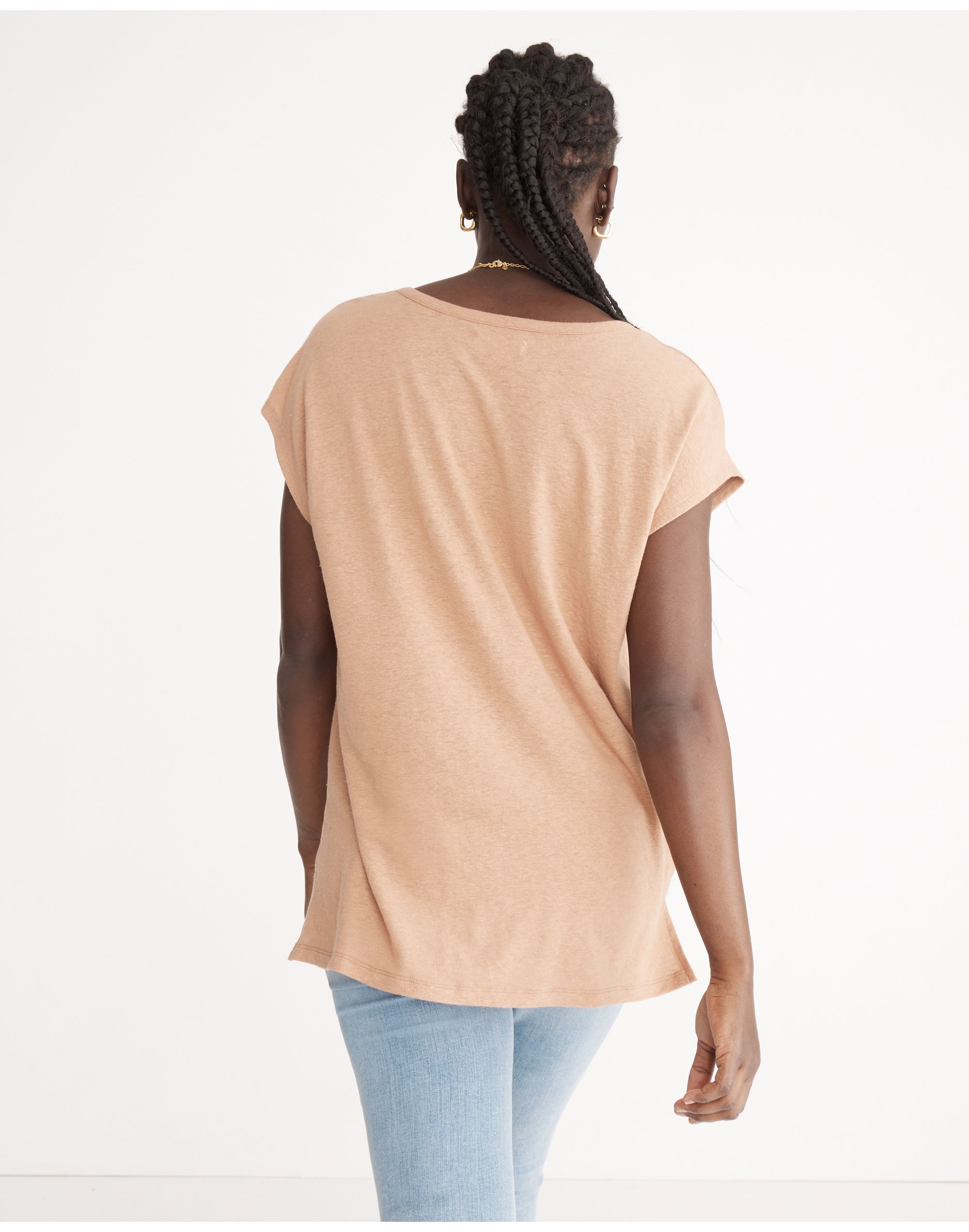 Linen-Blend U-Scoop Tee | Madewell