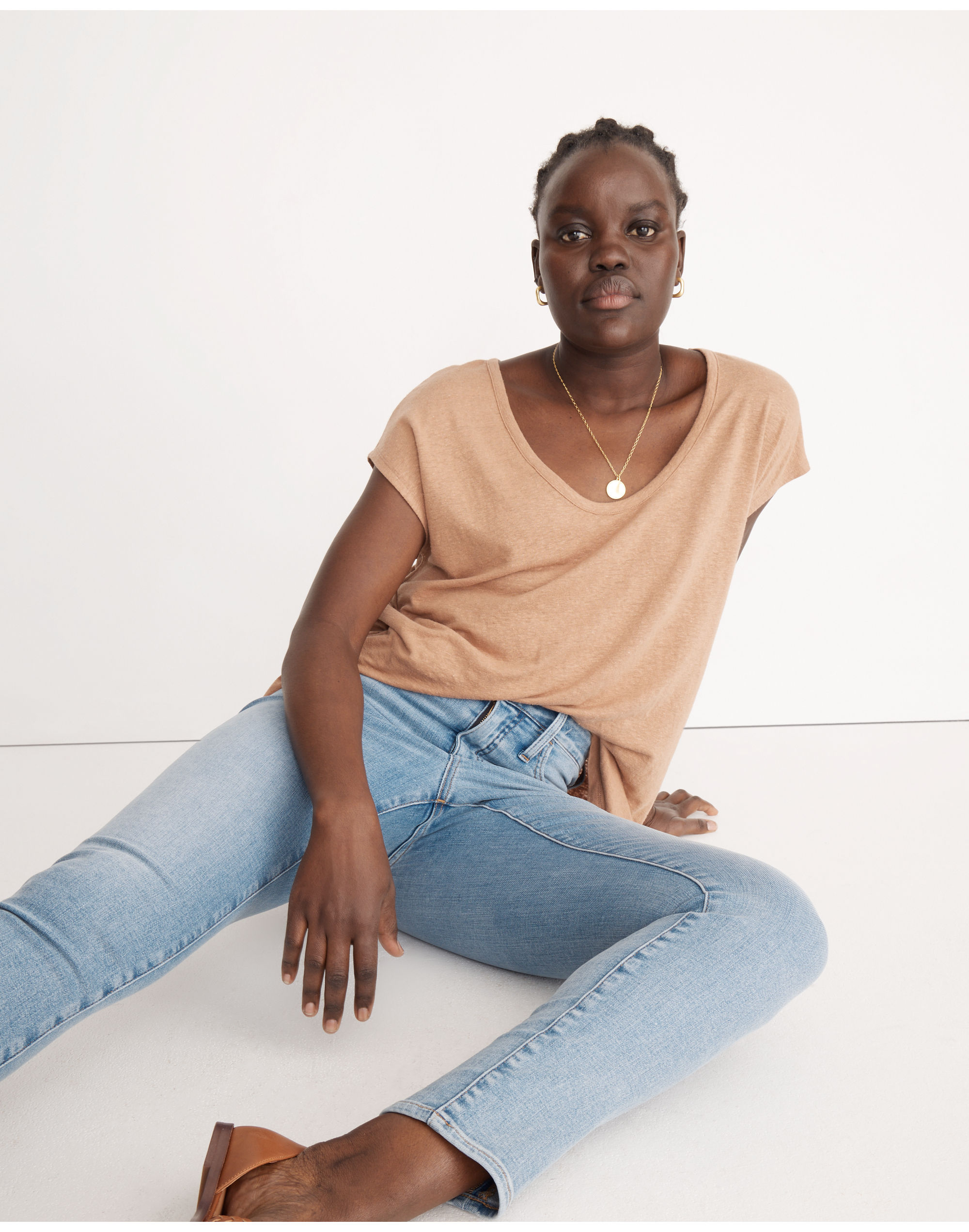 Pointelle Button-Front Slim Tee  Tees, Madewell denim, Fall outfits