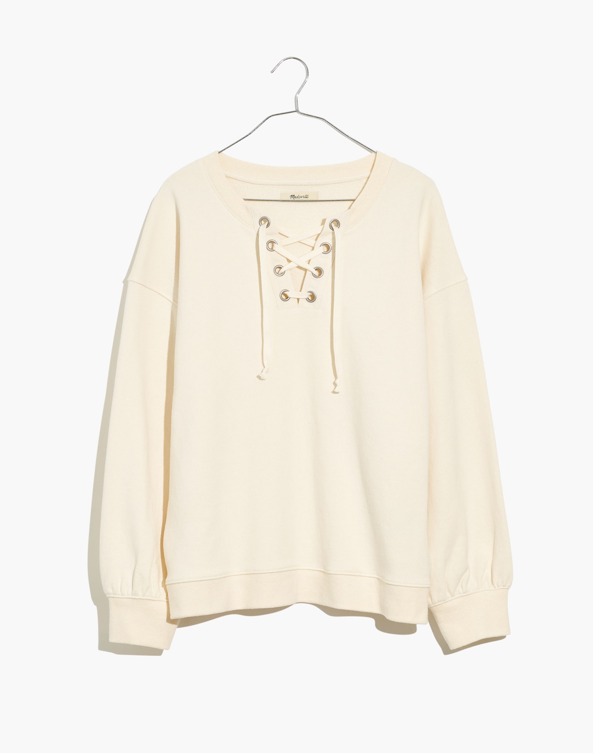 Cotton-Hemp Lace-Up Sweatshirt | Madewell