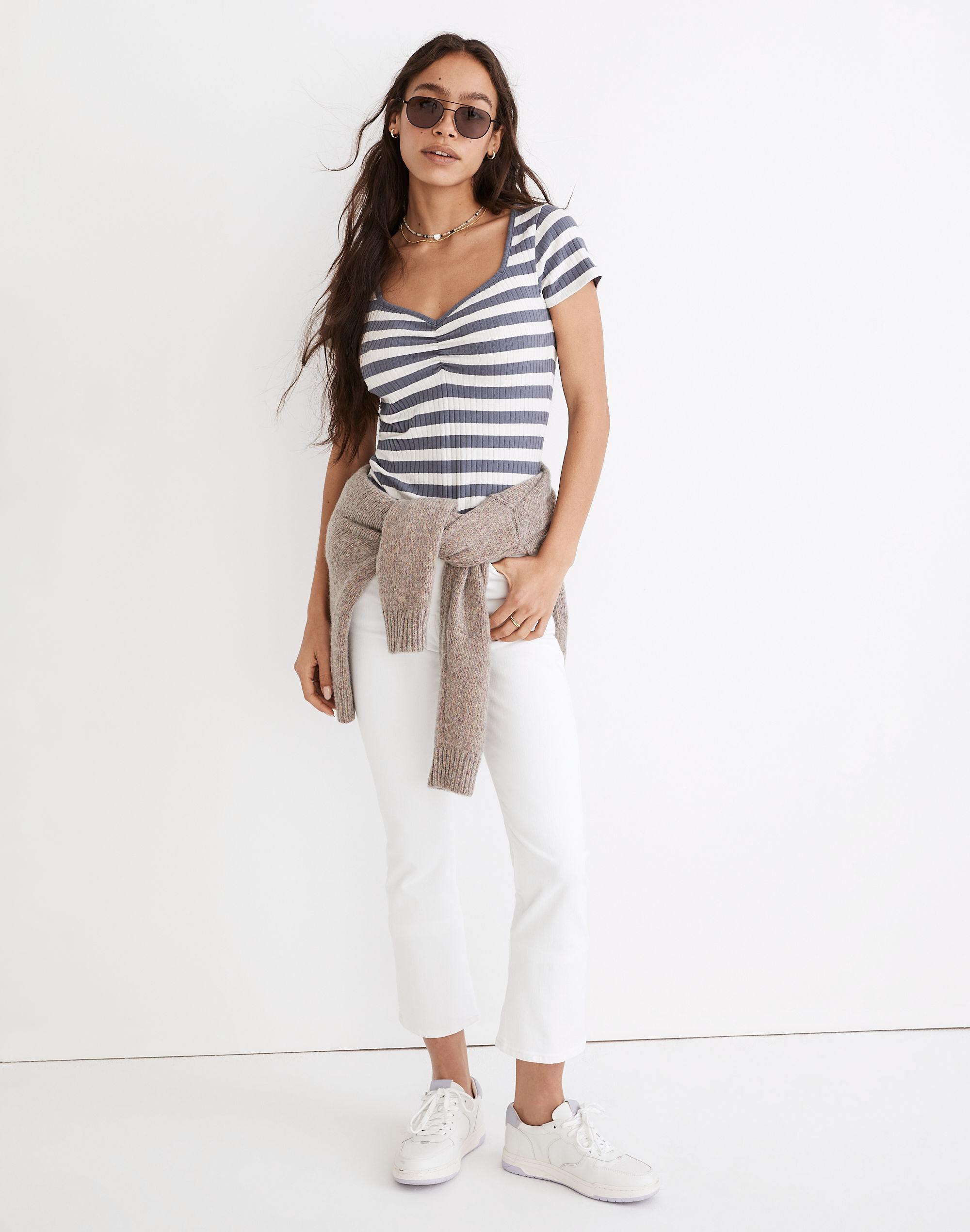 Ribbed Sweetheart Tee in Stripe | Madewell